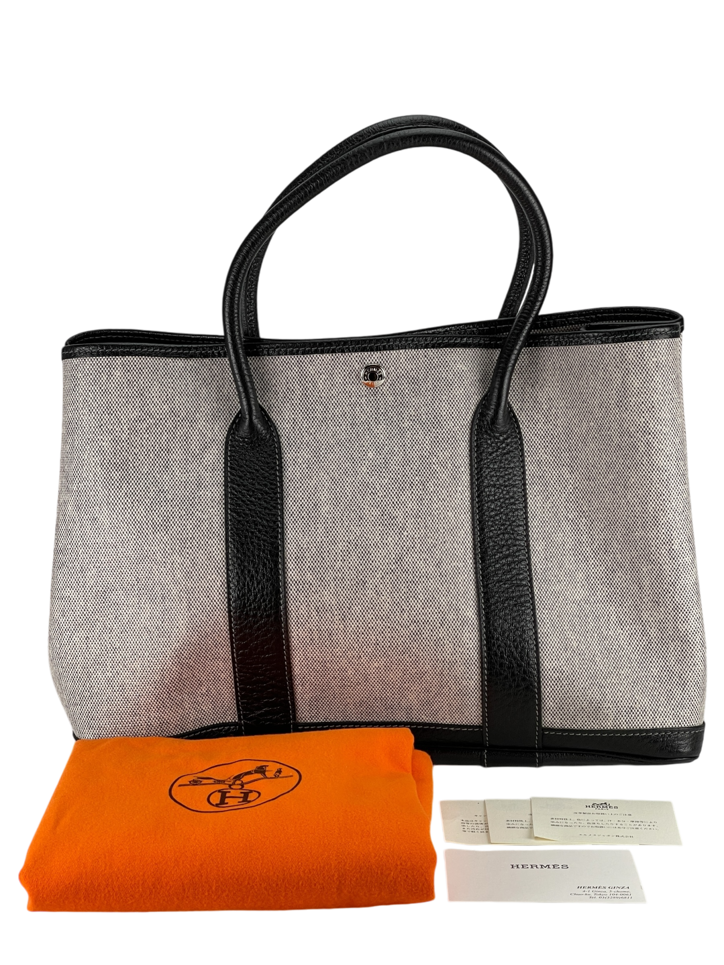 HERMES - Toile Leather Garden Party PM