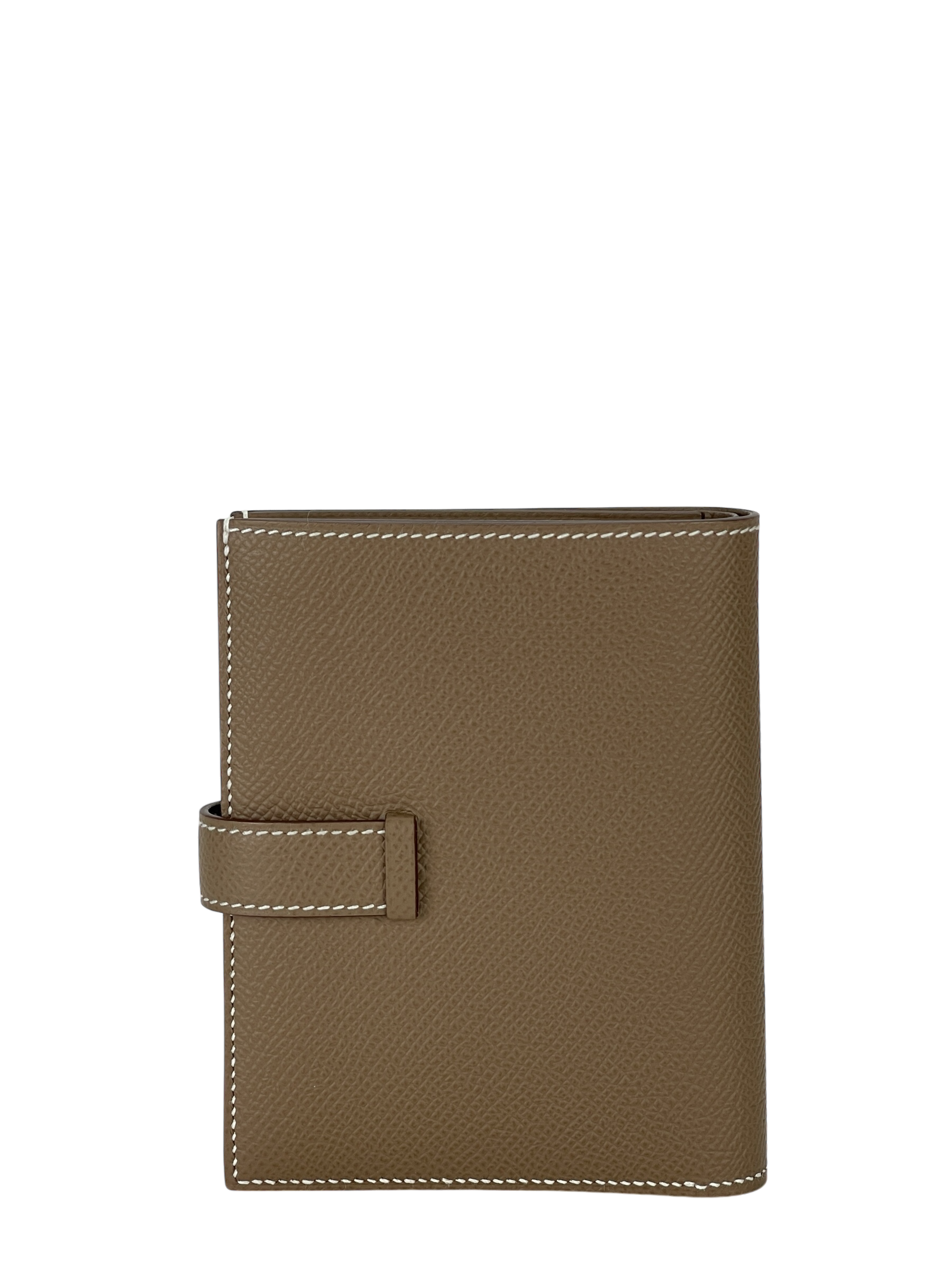 HERMES - Bearn Mini wallet Etoupe Epsom Gold Hardware