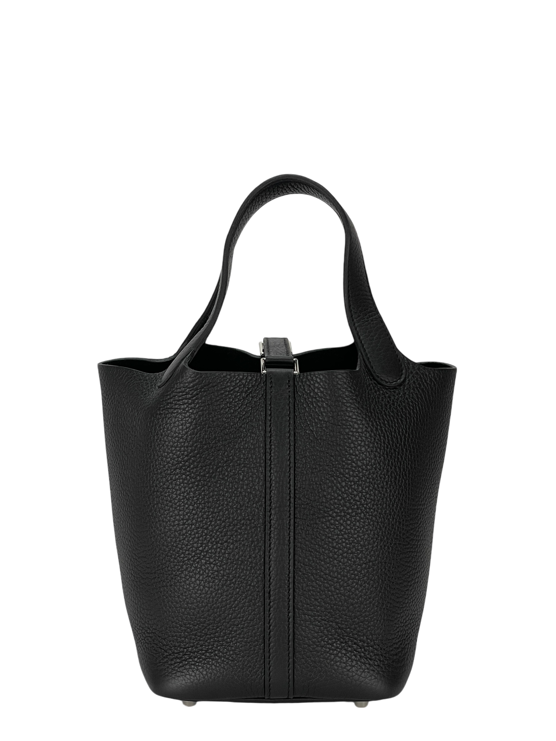 HERMES - Picotin 18 Black Clemence Palladium Hardware