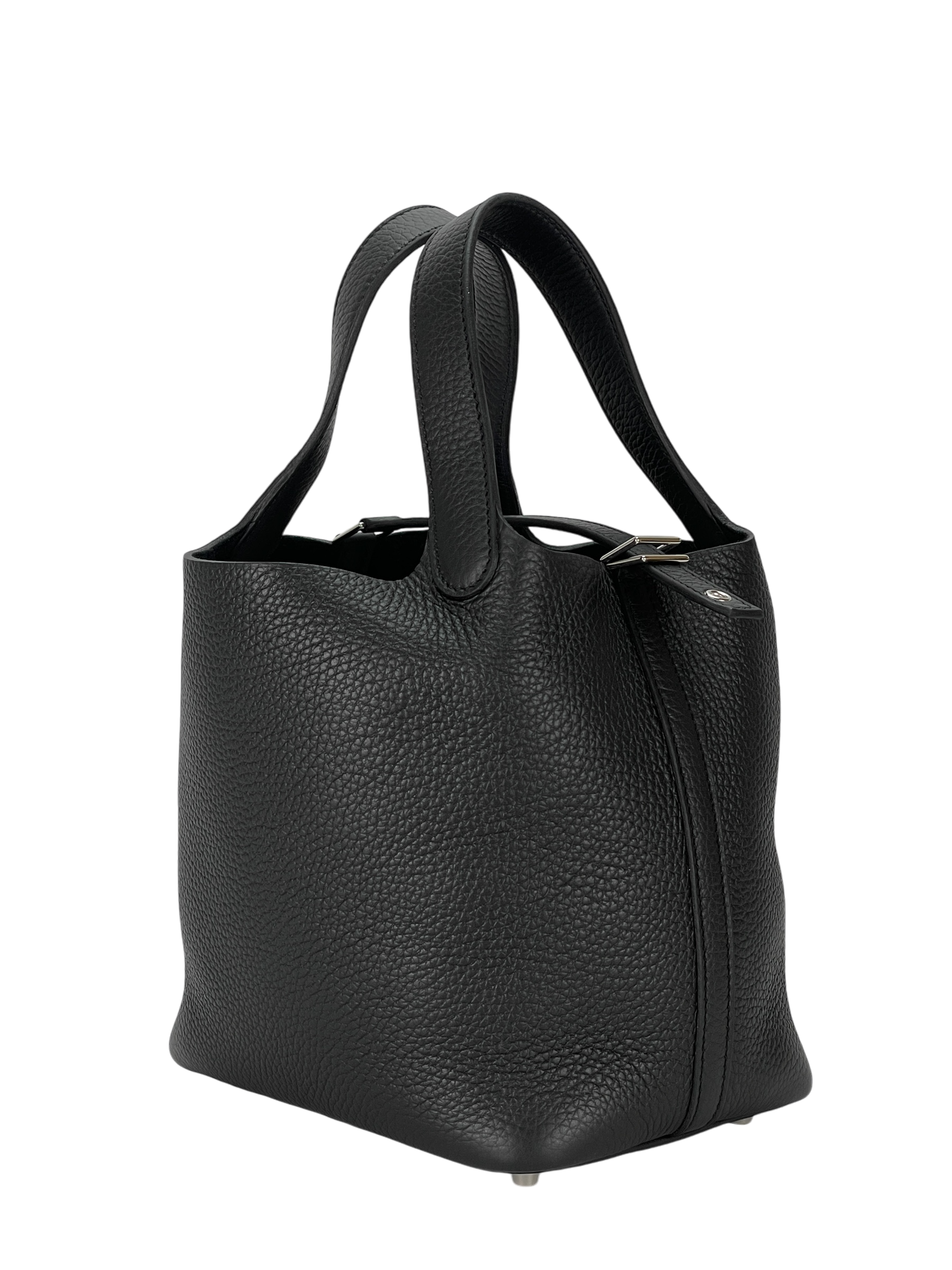 HERMES - Picotin 18 Black Clemence Palladium Hardware