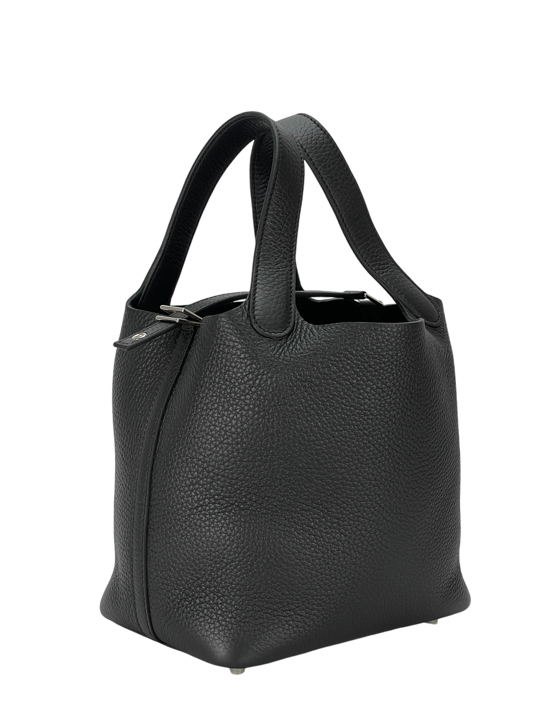 HERMES - Picotin 18 Black Clemence Palladium Hardware