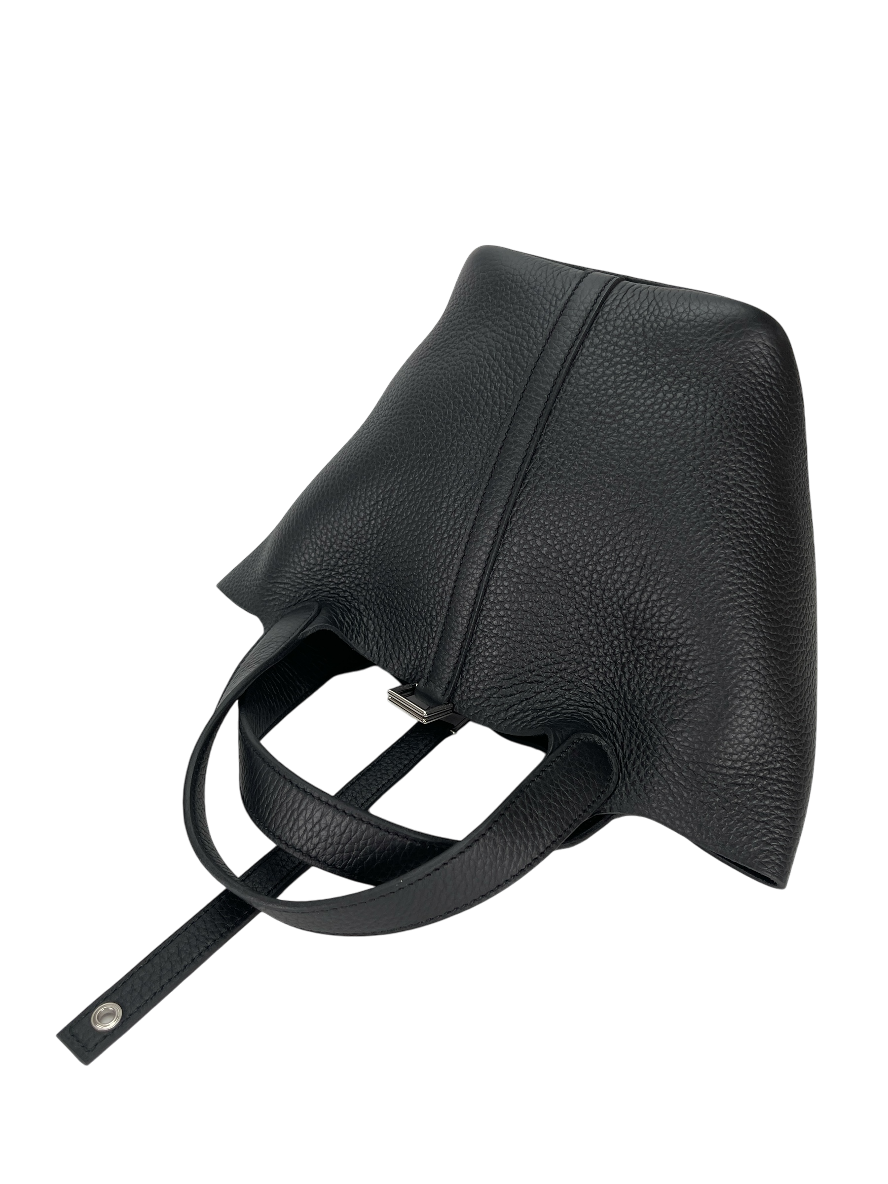 HERMES - Picotin 18 Black Clemence Palladium Hardware