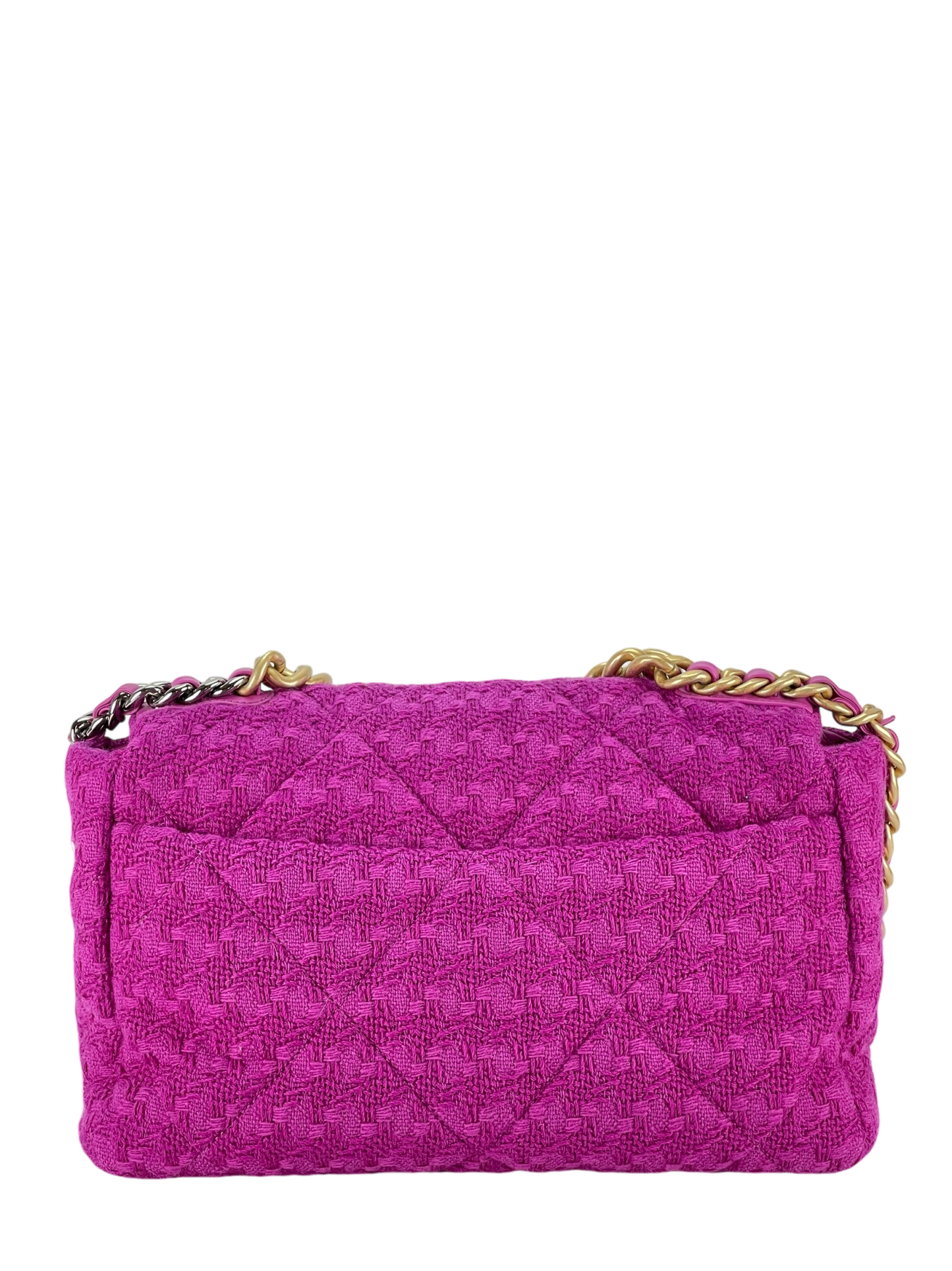 CHANEL - 19 Large Flap Bag Fuchsia Tweed