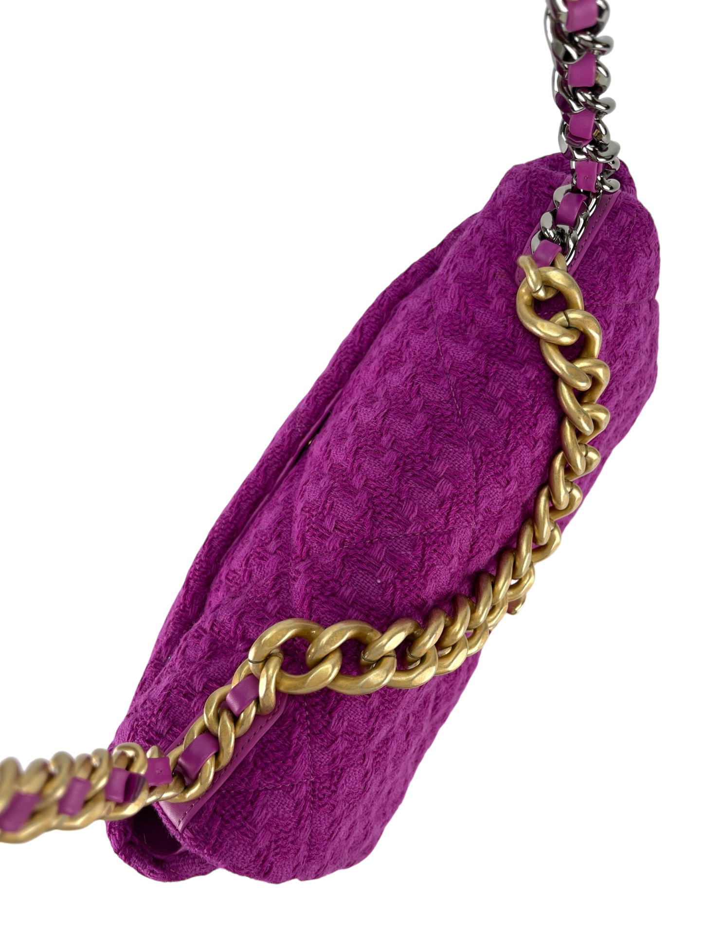 CHANEL - 19 Large Flap Bag Fuchsia Tweed