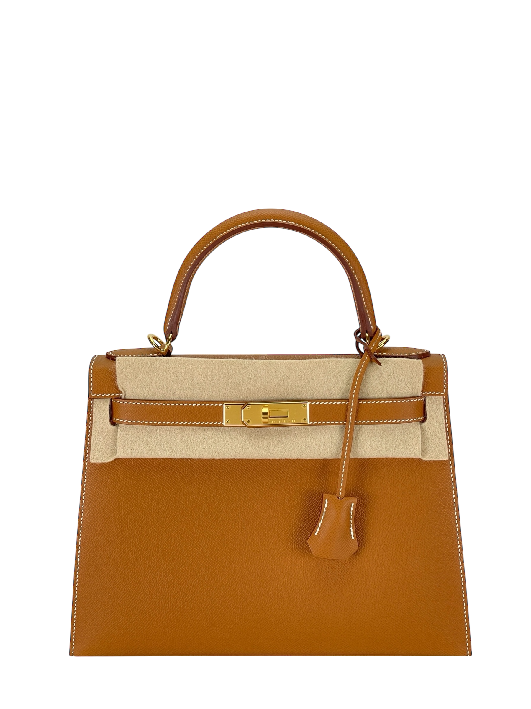 HERMES - Kelly 28 Gold Epsom Gold Hardware