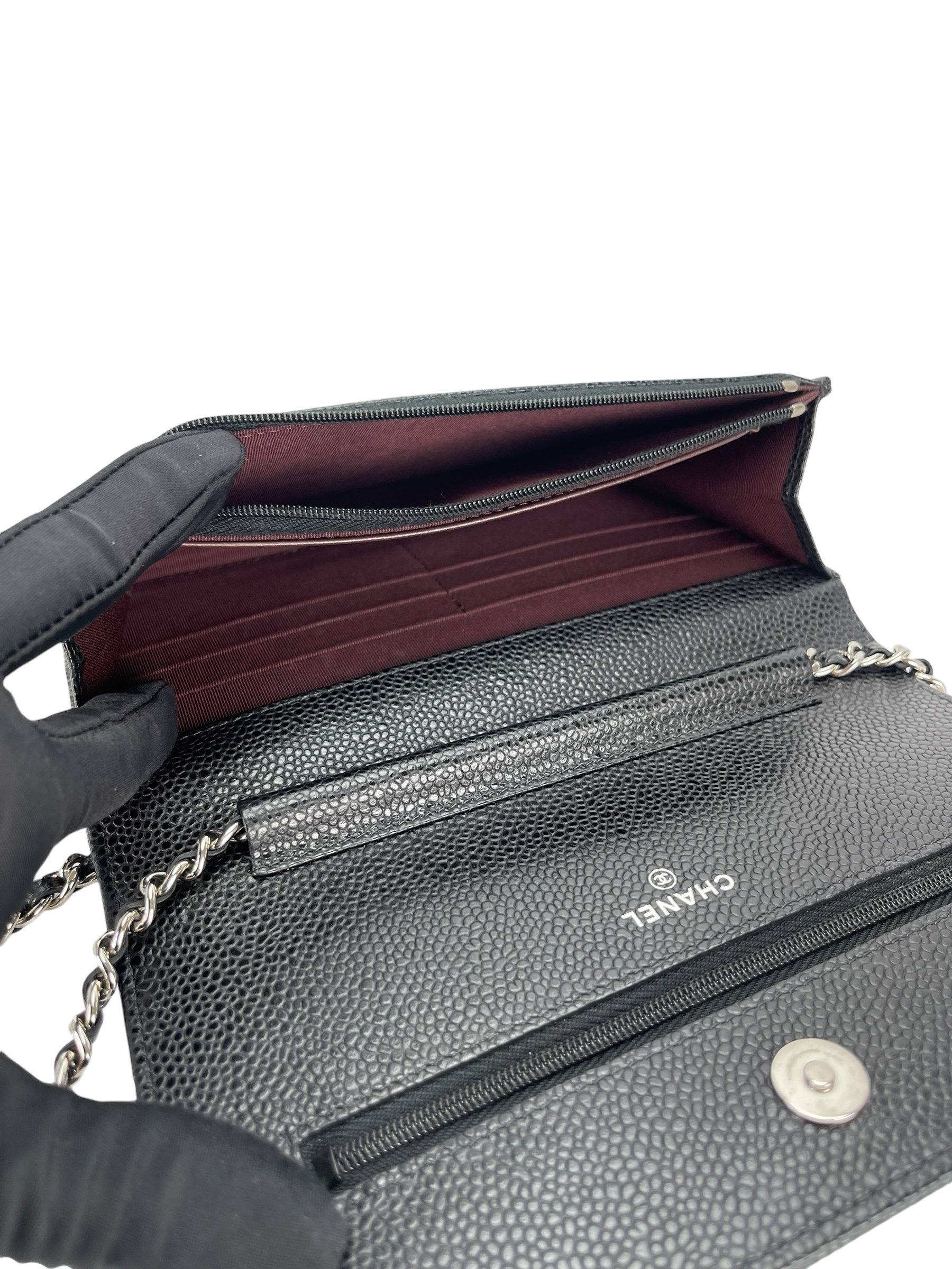 CHANEL - WOC Cavair Leather Crossbody Bag