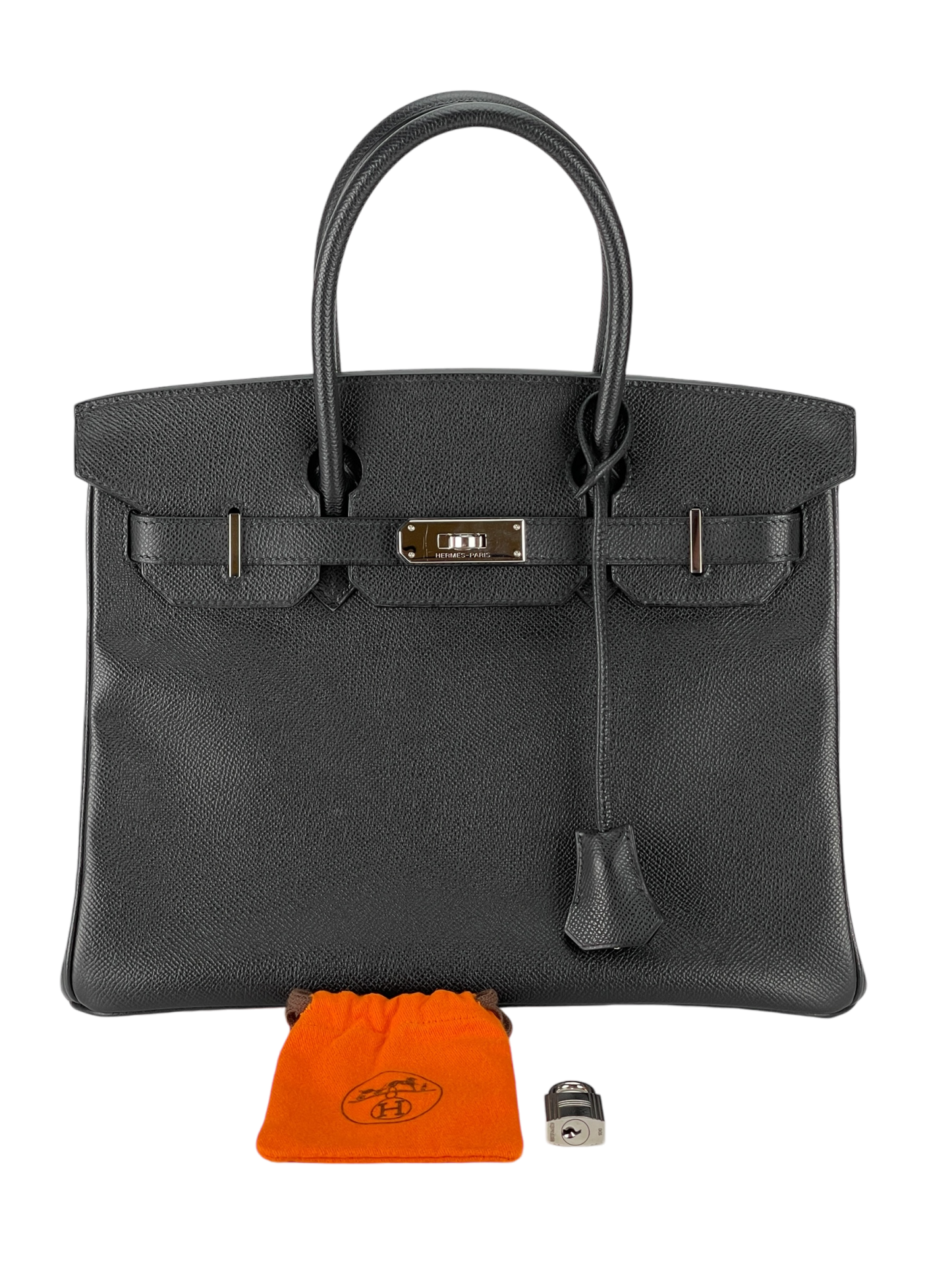 HERMES - Birkin 30 Black Epsom Sliver Hardware