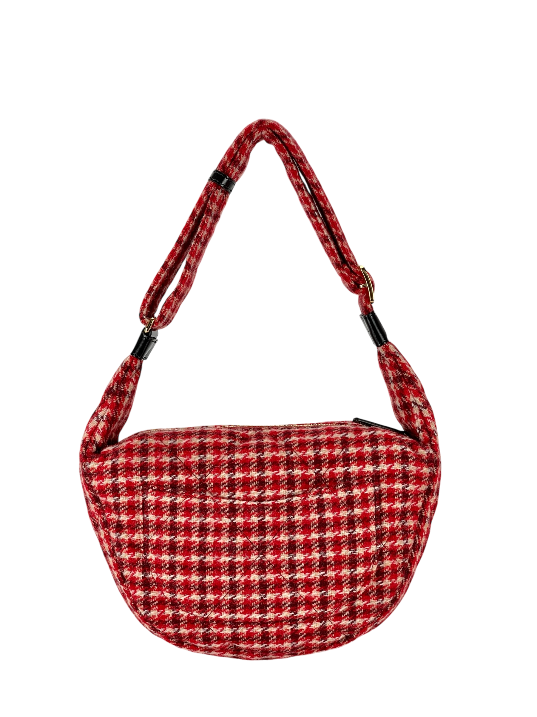 CHANEL - Grand Sac Hobo Red Tweed Gold Hardware