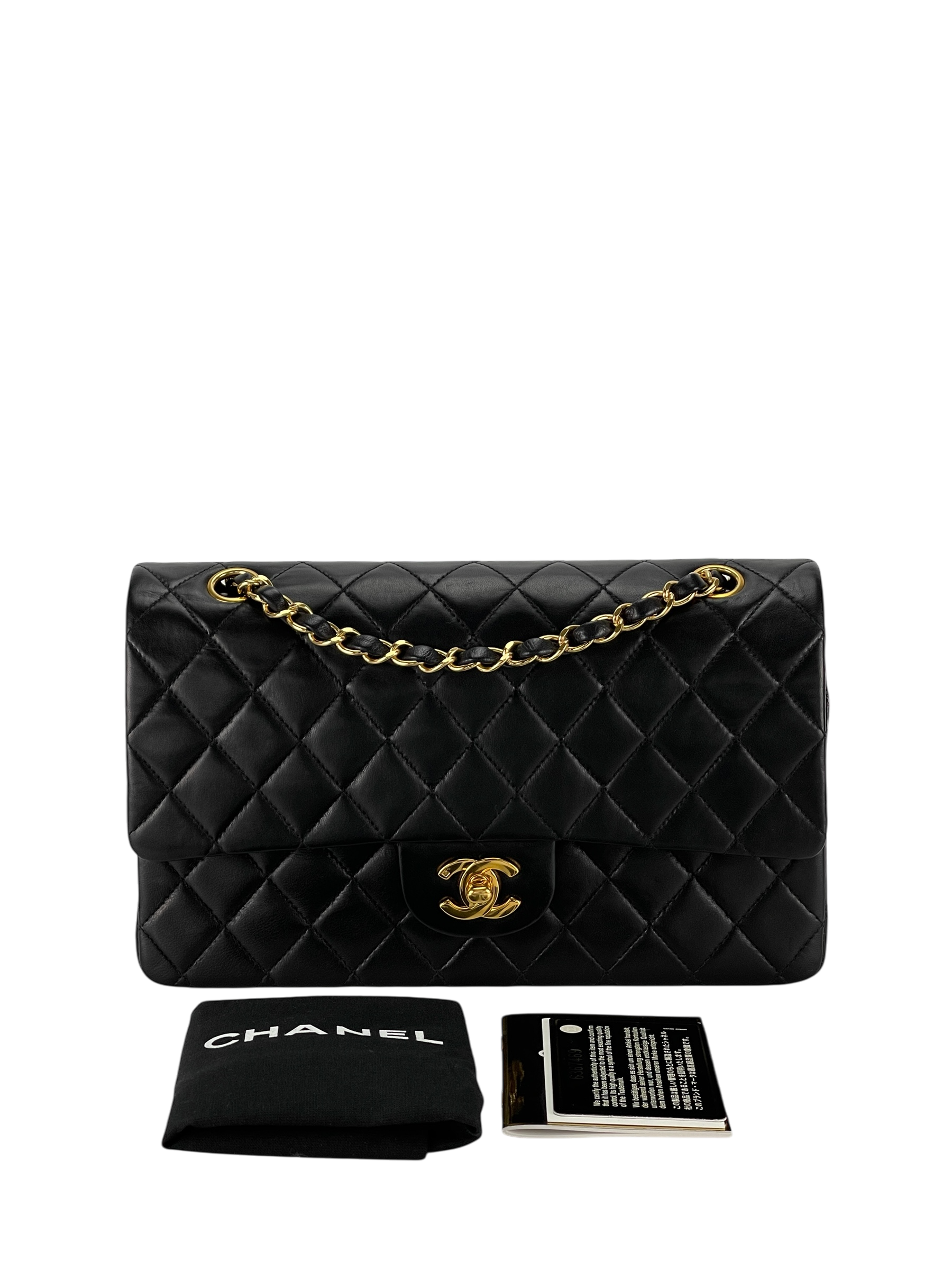 CHANEL - Medium Classic Double Flap Black Lambskin Gold Hardware