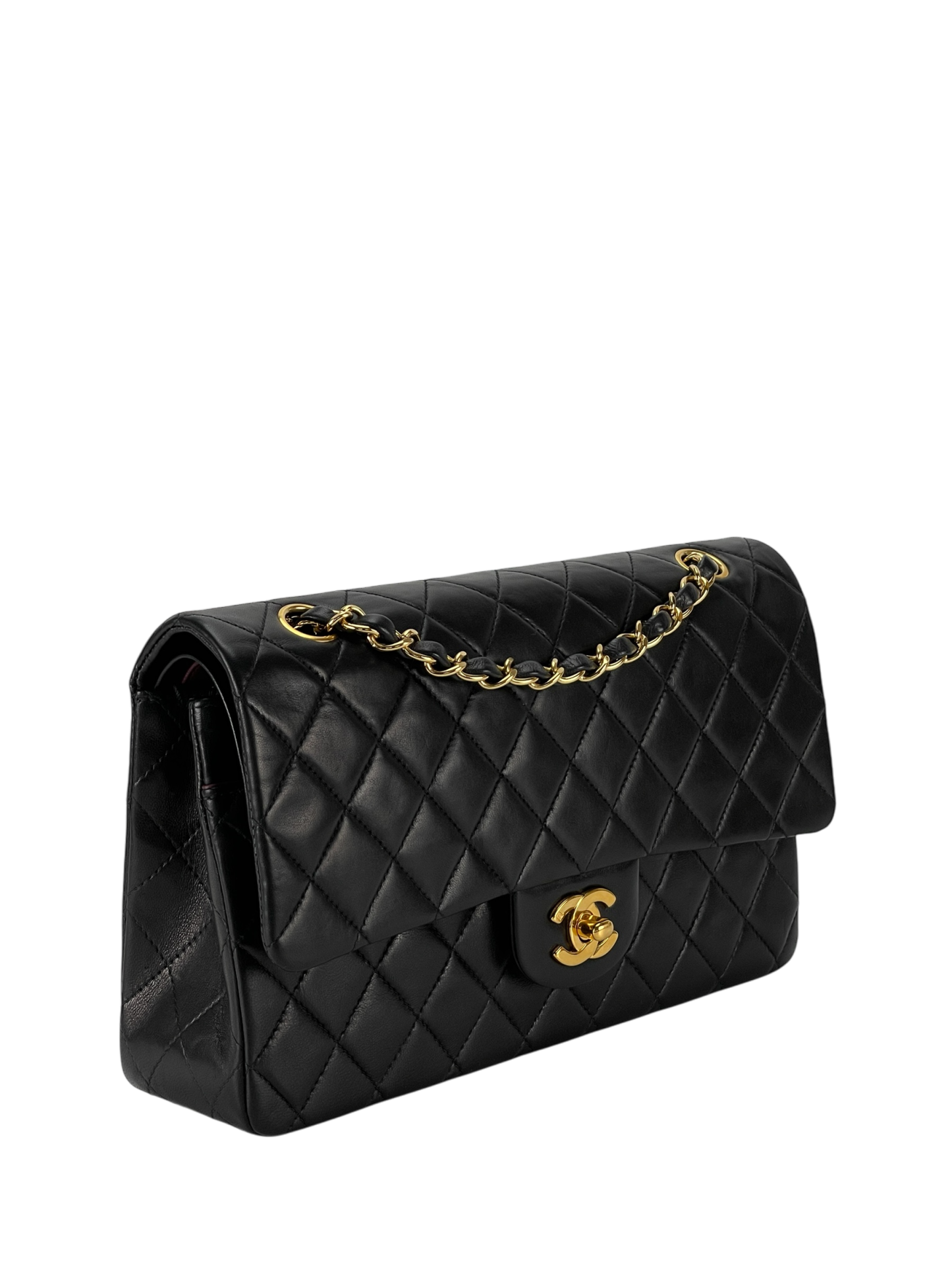 CHANEL - Medium Classic Double Flap Black Lambskin Gold Hardware
