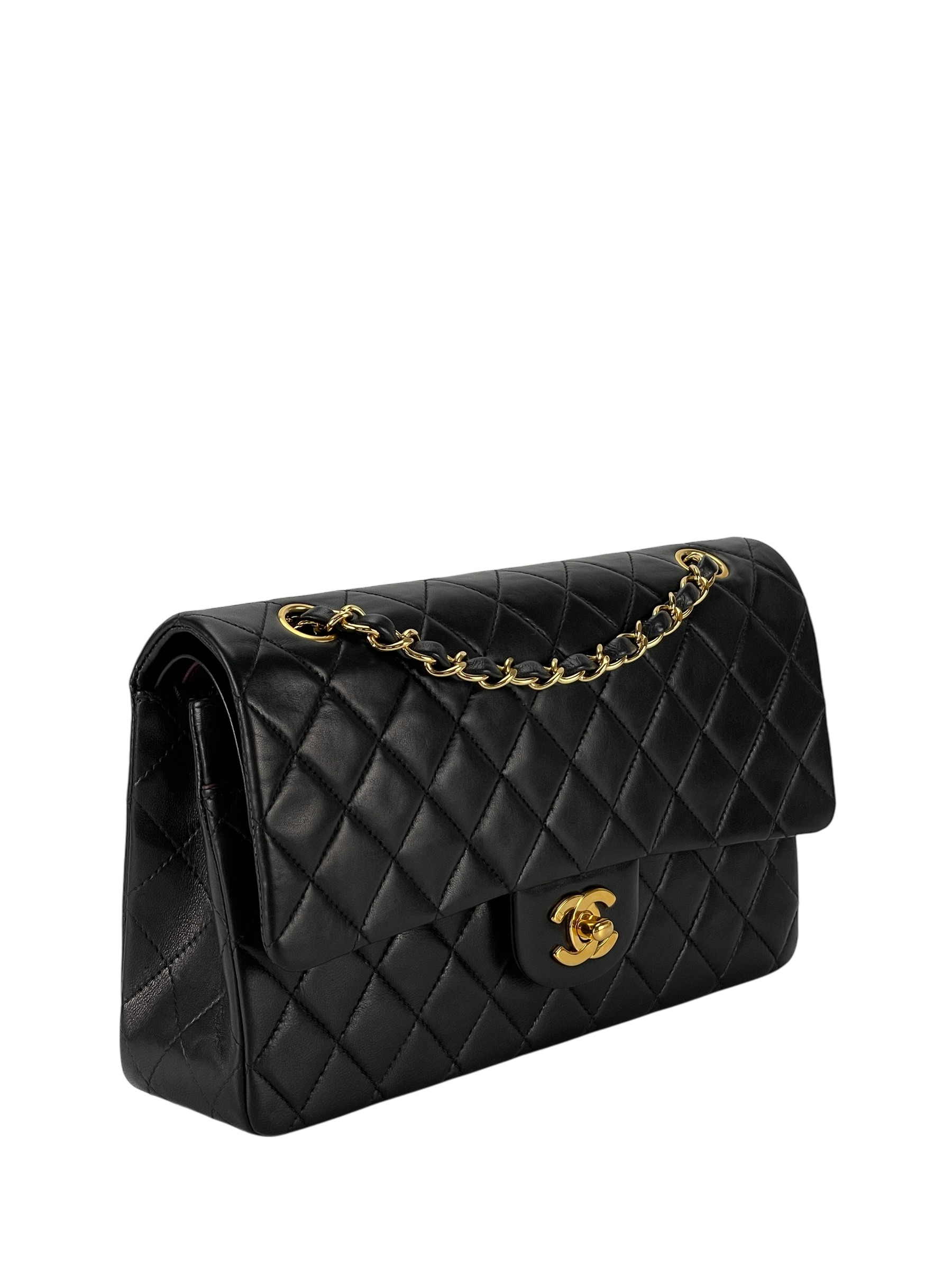 CHANEL - Medium Classic Double Flap Black Lambskin Gold Hardware