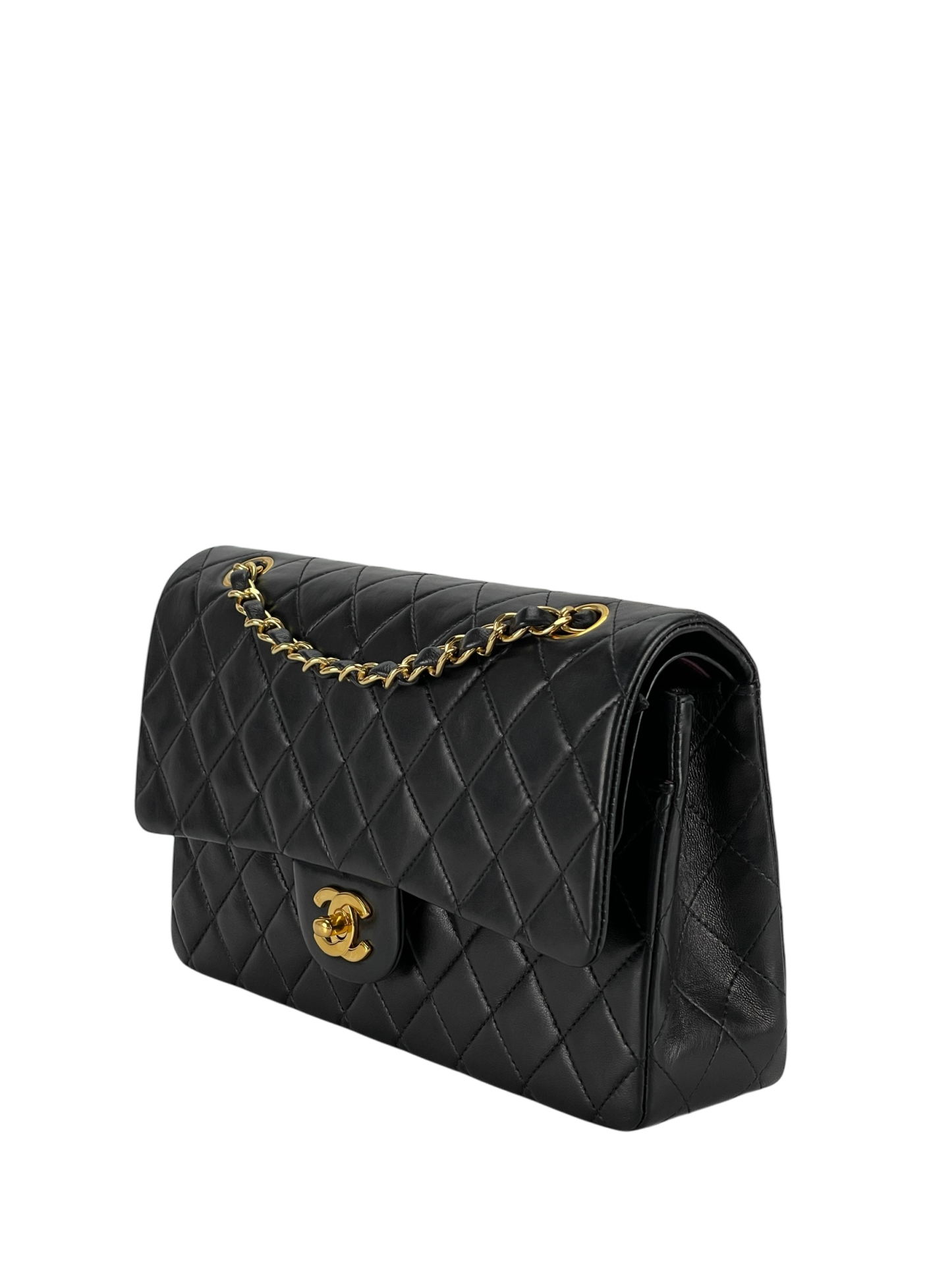 CHANEL - Medium Classic Double Flap Black Lambskin Gold Hardware