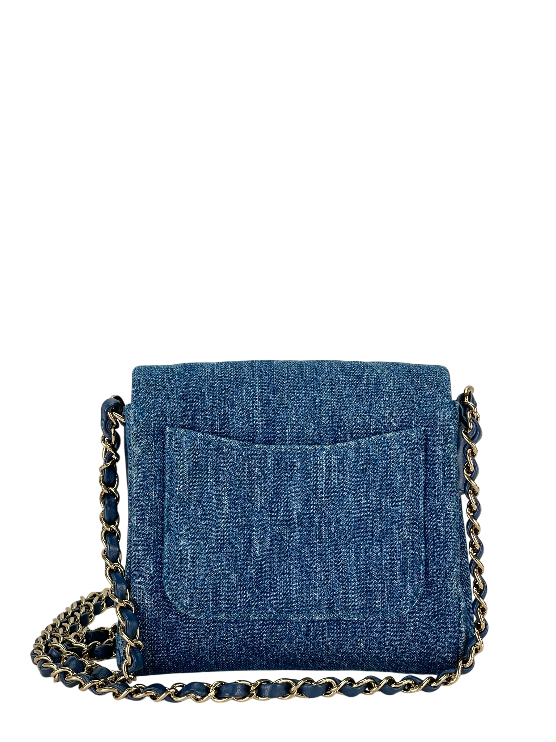 CHANEL - Flap Bag Shoulder Bag Blue Denim