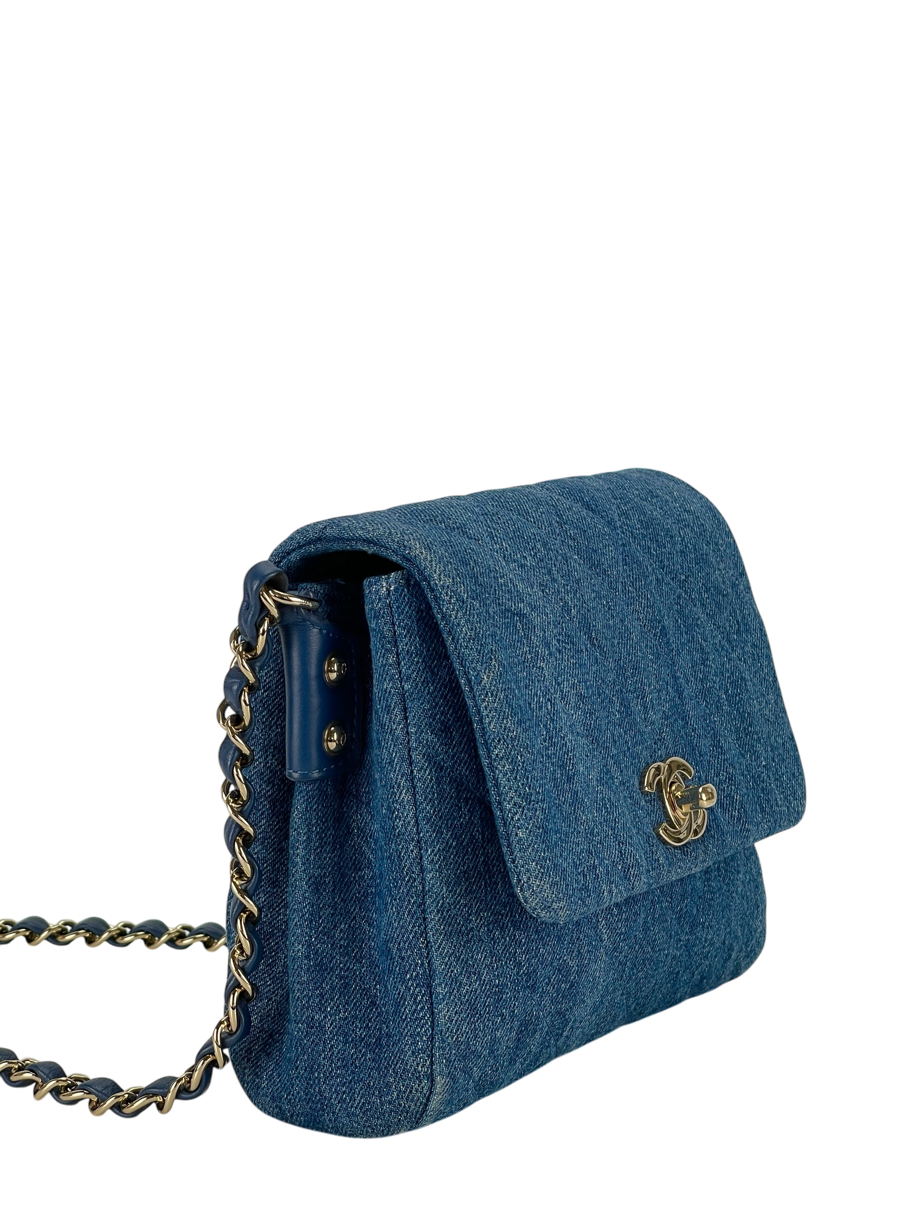 CHANEL - Flap Bag Shoulder Bag Blue Denim