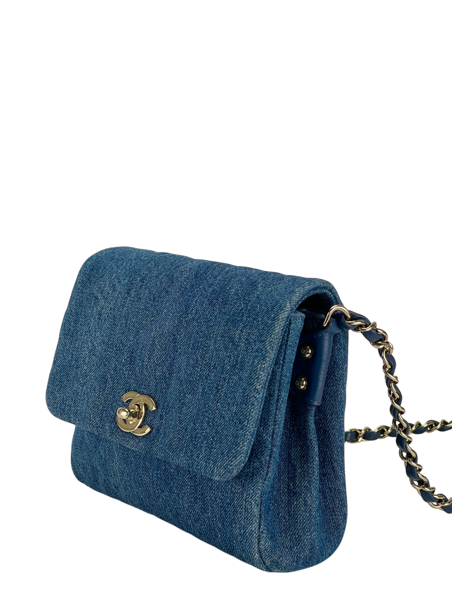 CHANEL - Flap Bag Shoulder Bag Blue Denim
