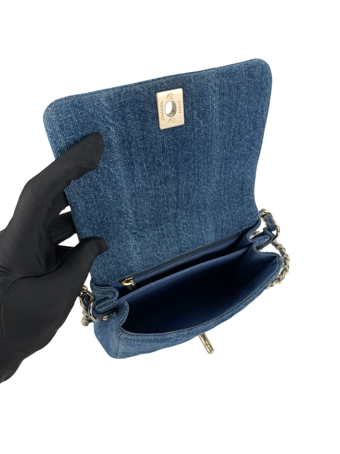 CHANEL - Flap Bag Shoulder Bag Blue Denim