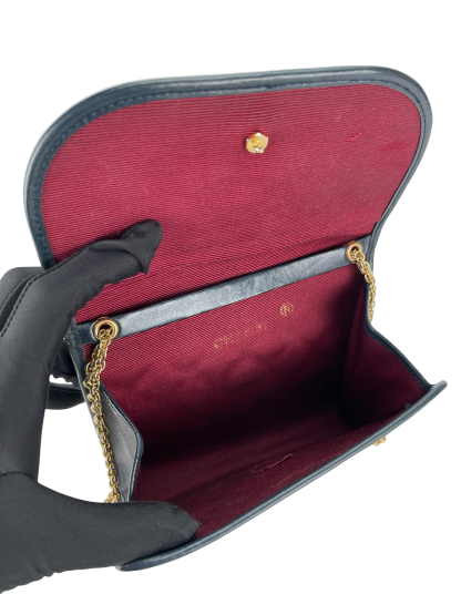 CHANEL - 1980's Small Evening Shoulder Bag Navy Lambskin