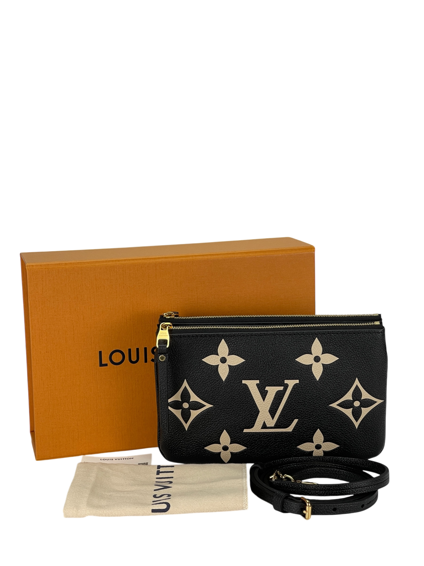 LOUIS VUITTON - Double Zip Pochette Bicolor Monogram Empreinte Giant