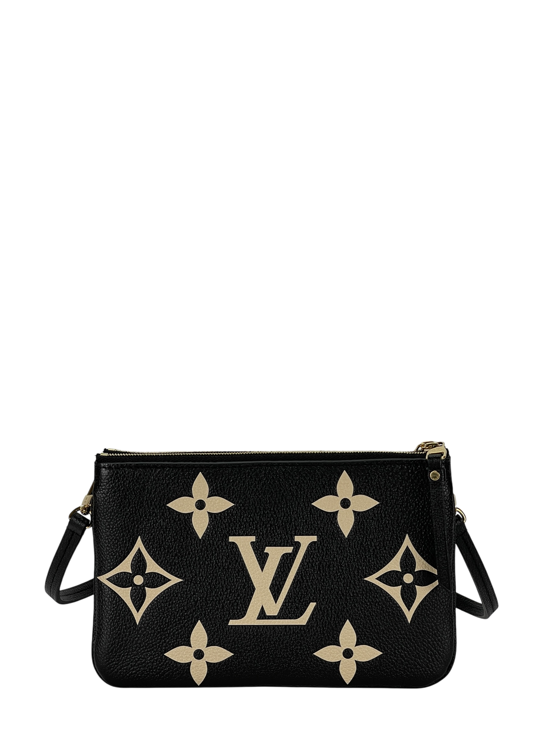 LOUIS VUITTON - Double Zip Pochette Bicolor Monogram Empreinte Giant