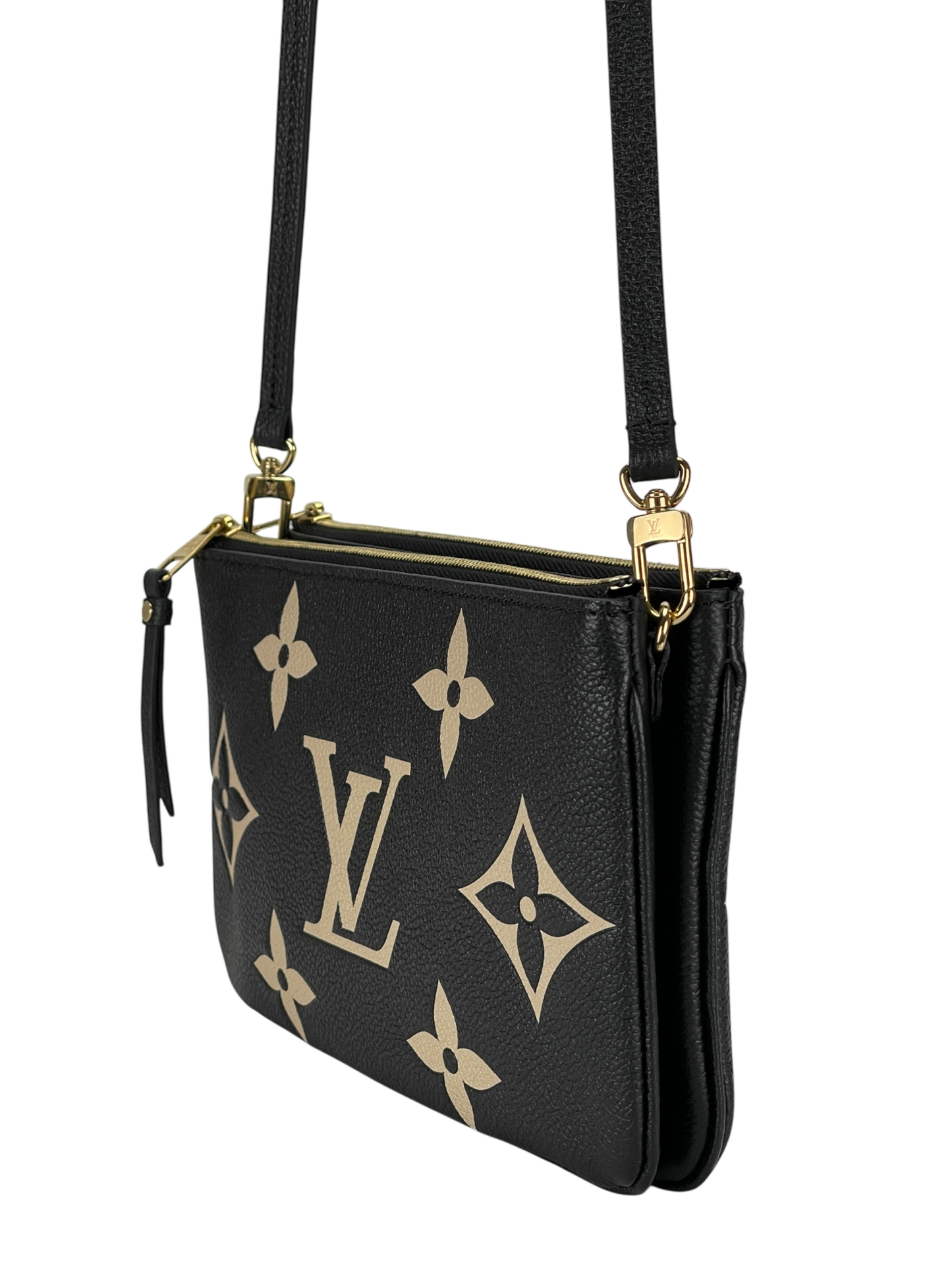LOUIS VUITTON - Double Zip Pochette Bicolor Monogram Empreinte Giant
