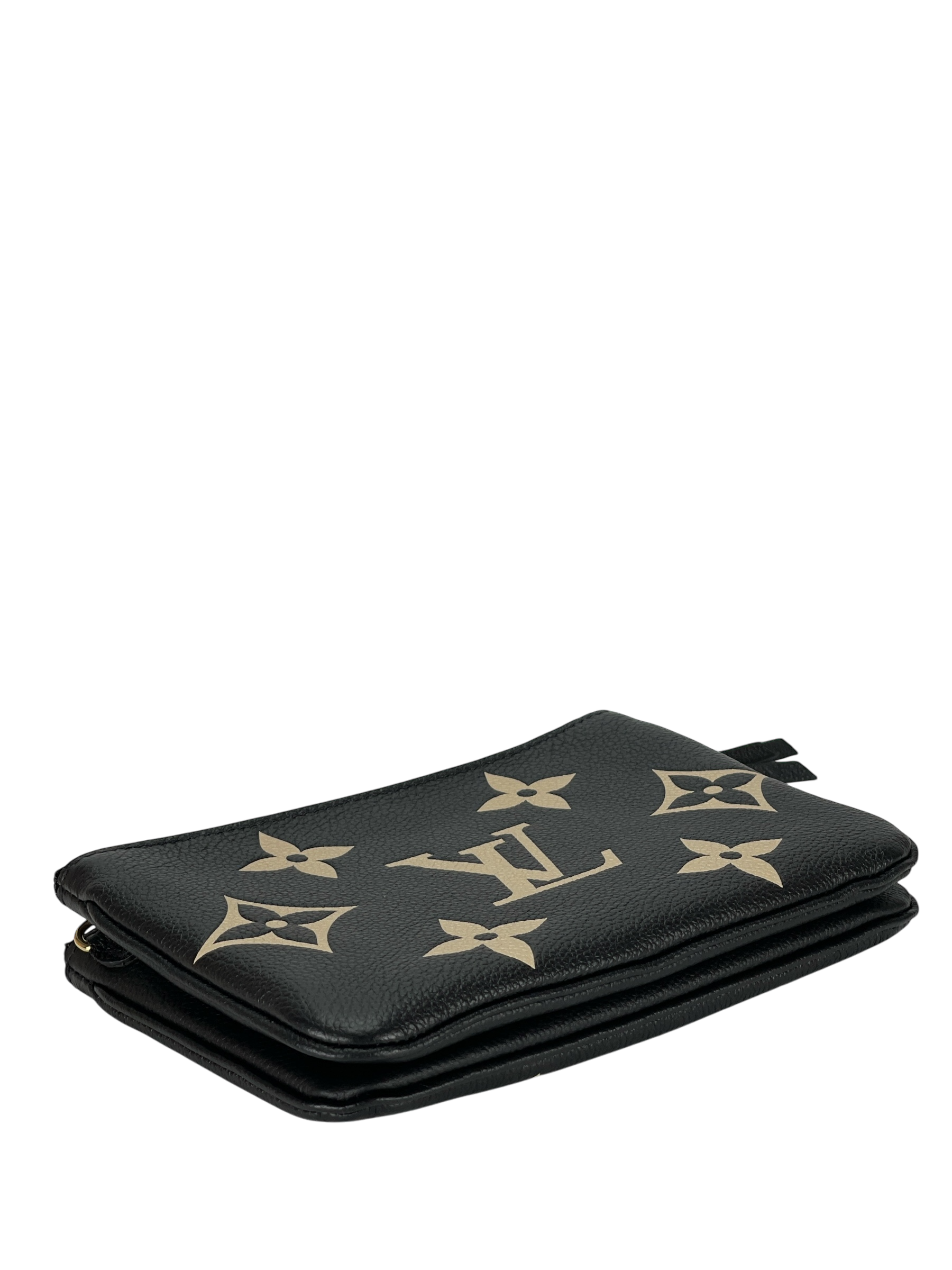 LOUIS VUITTON - Double Zip Pochette Bicolor Monogram Empreinte Giant