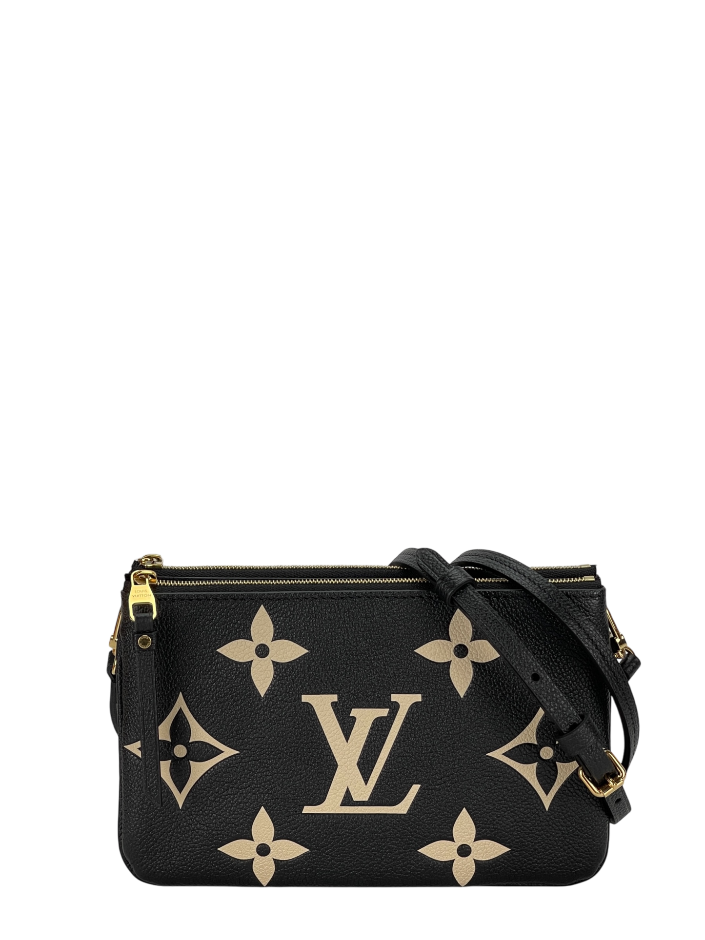 LOUIS VUITTON - Double Zip Pochette Bicolor Monogram Empreinte Giant