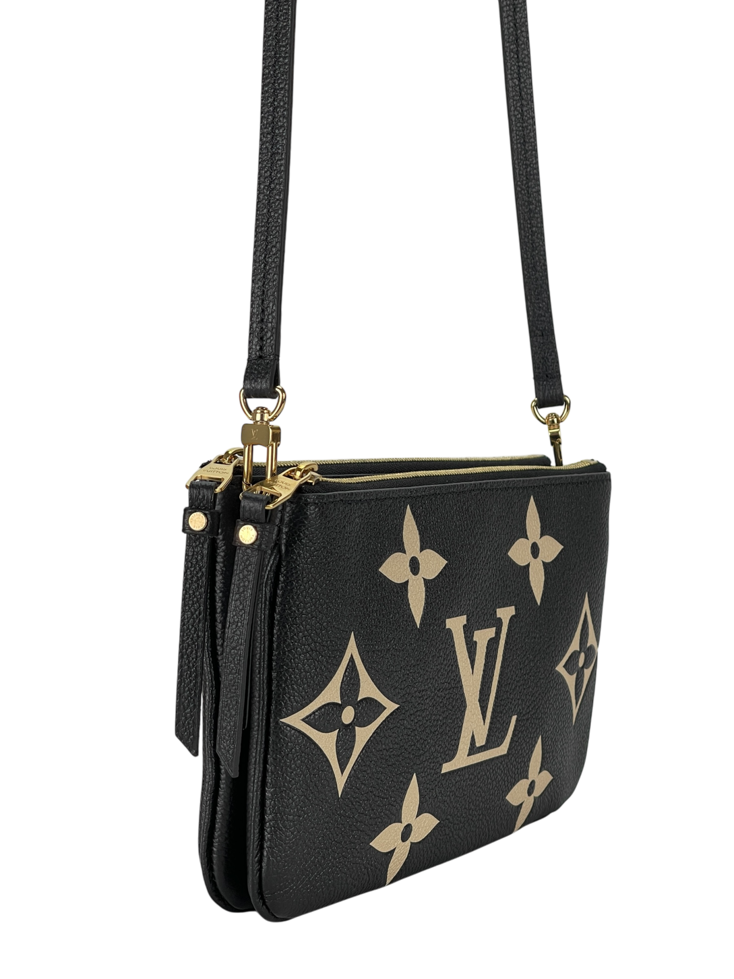 LOUIS VUITTON - Double Zip Pochette Bicolor Monogram Empreinte Giant