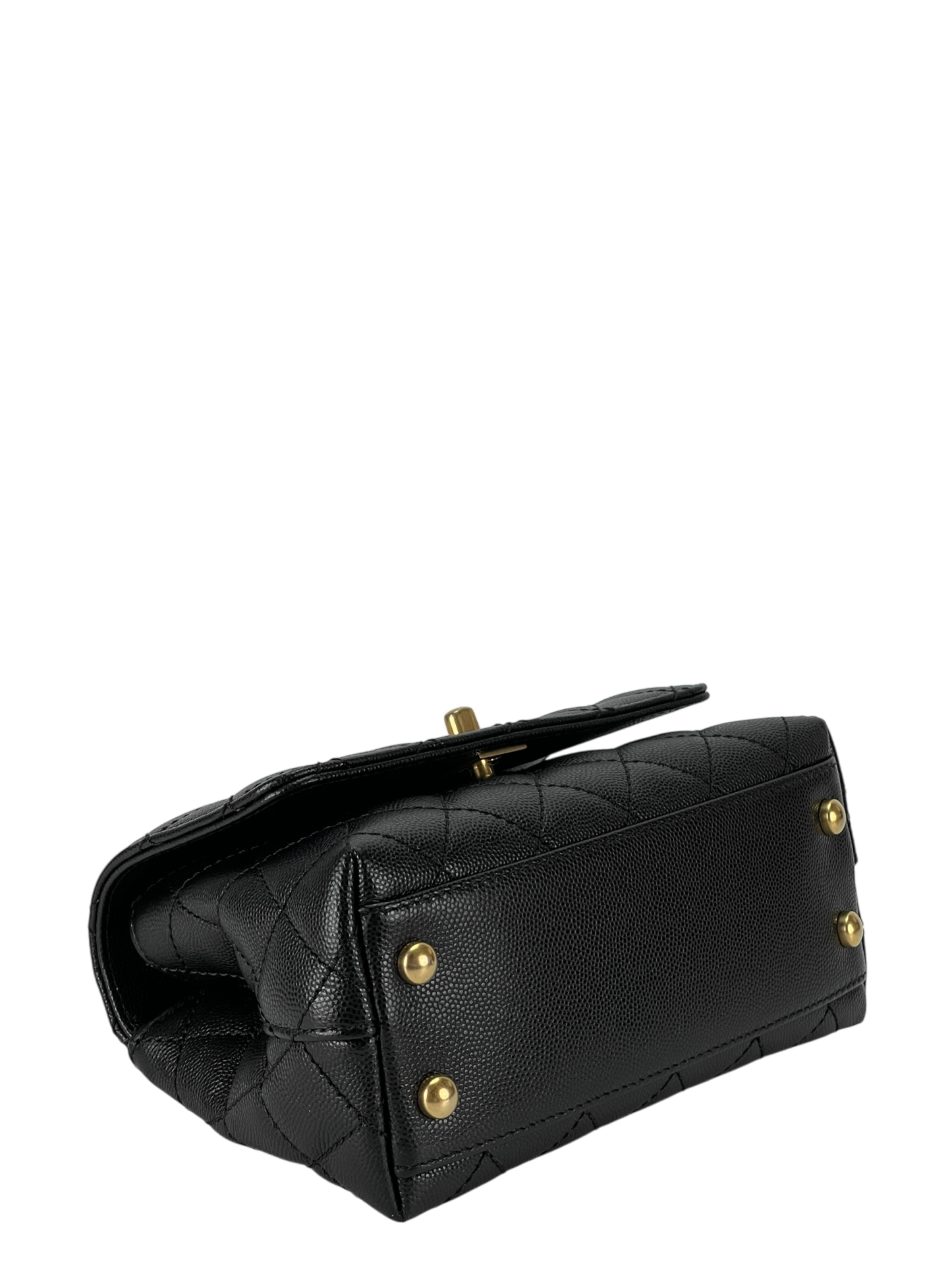 CHANEL - CoCo Handle Small Black Caviar Chain Strap Gold Hardware