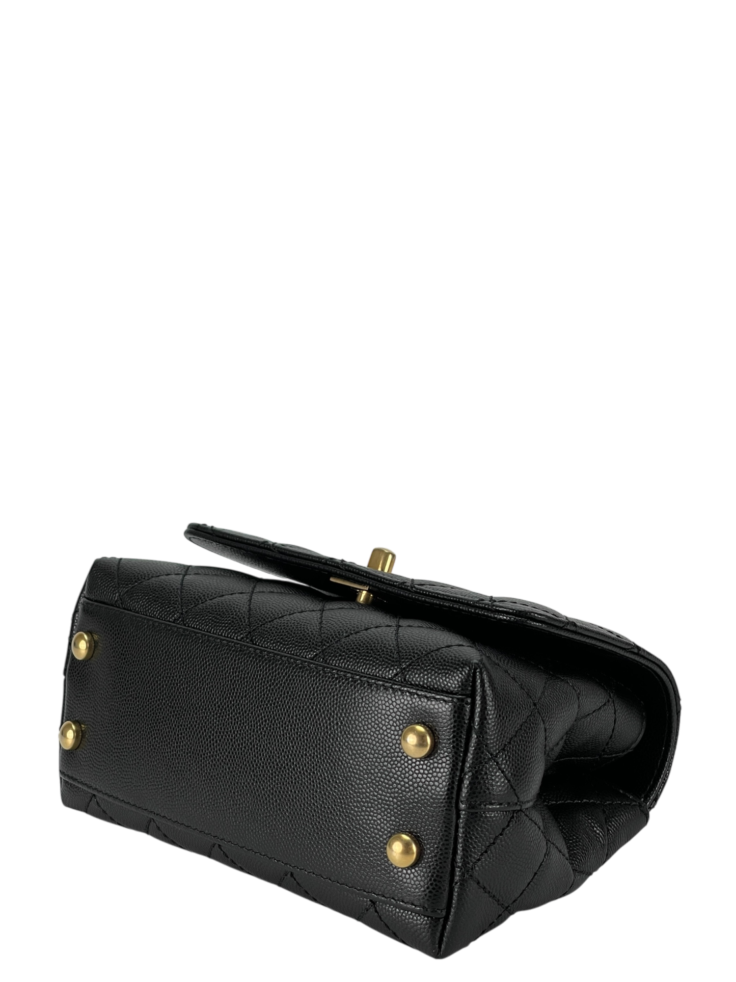 CHANEL - CoCo Handle Small Black Caviar Chain Strap Gold Hardware