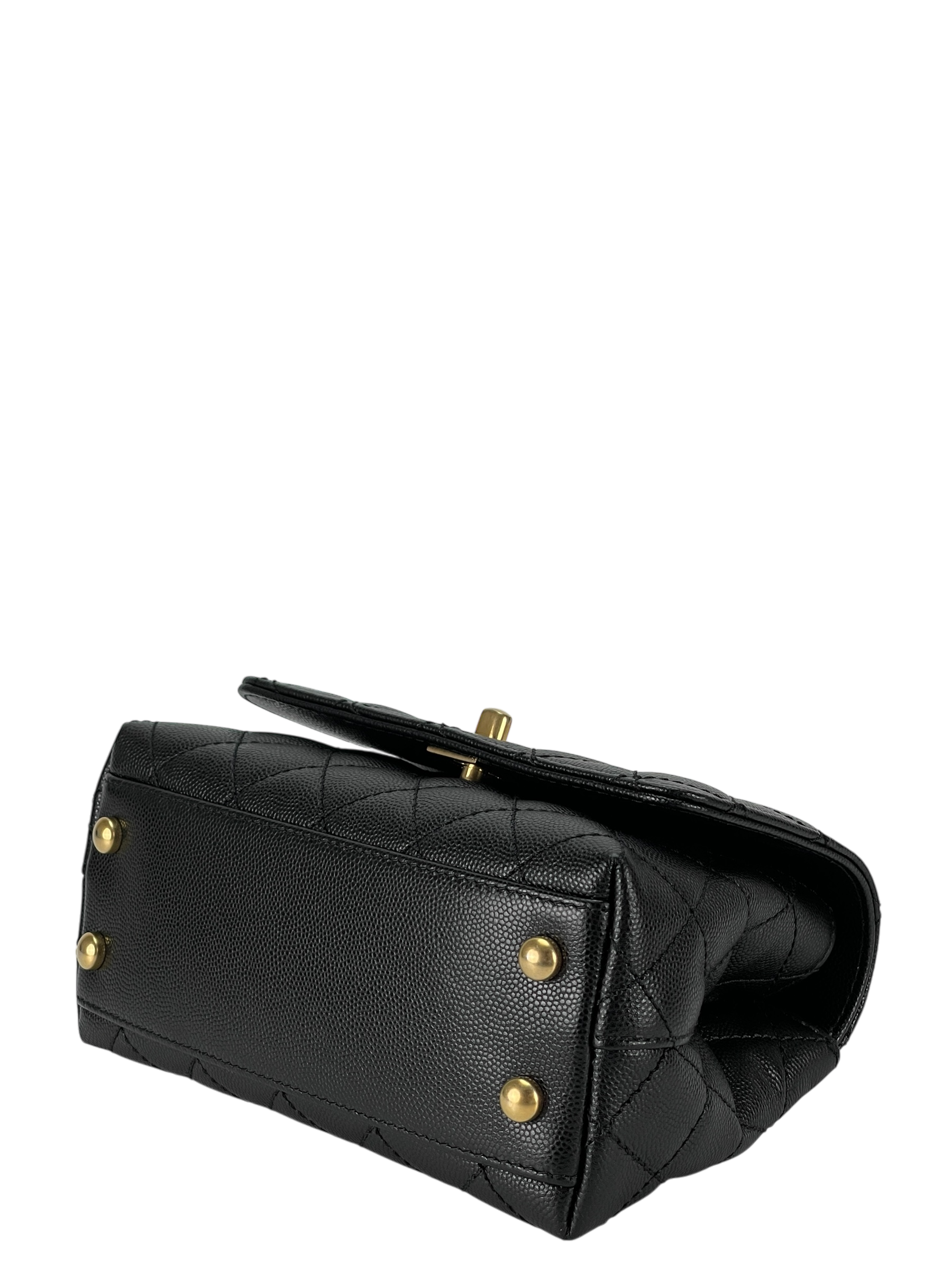 CHANEL - CoCo Handle Small Black Caviar Chain Strap Gold Hardware