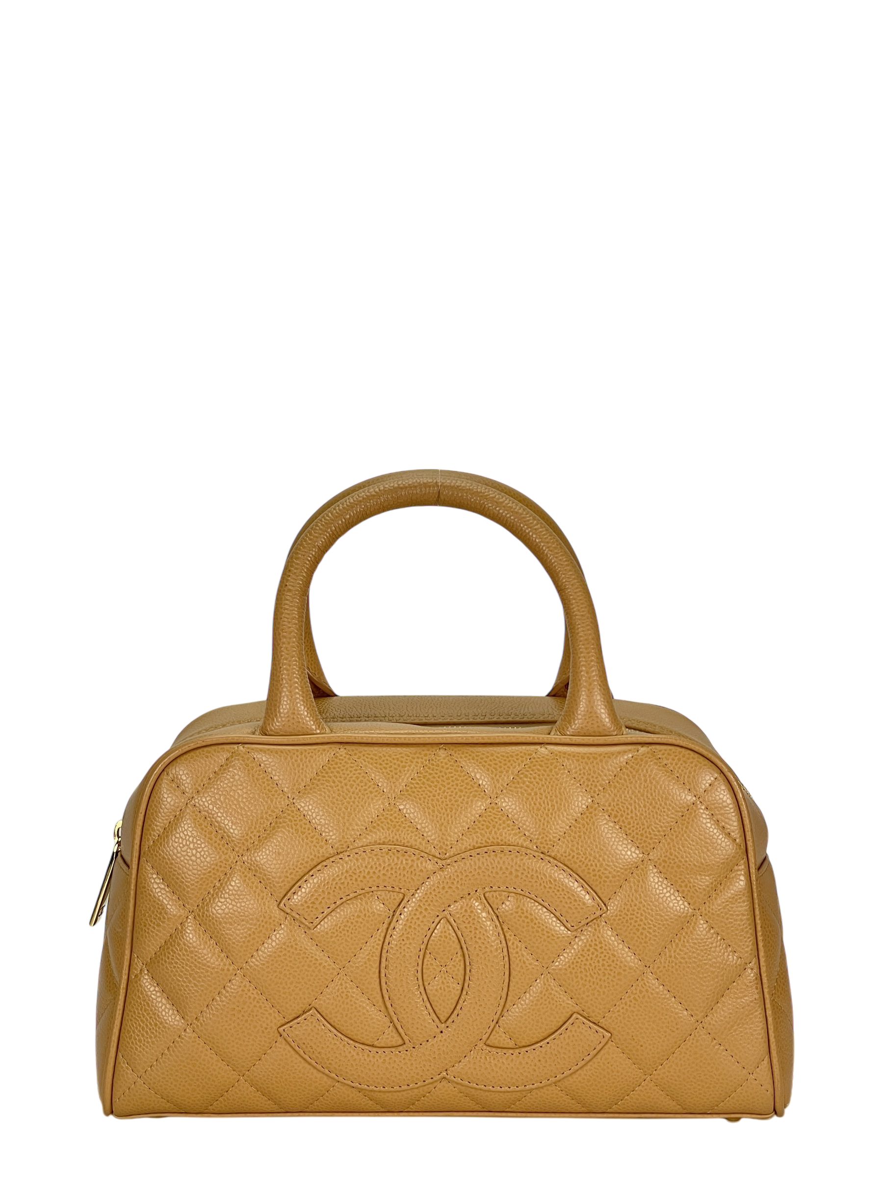 CHANEL - CC Bowling Bag Beige Caviar