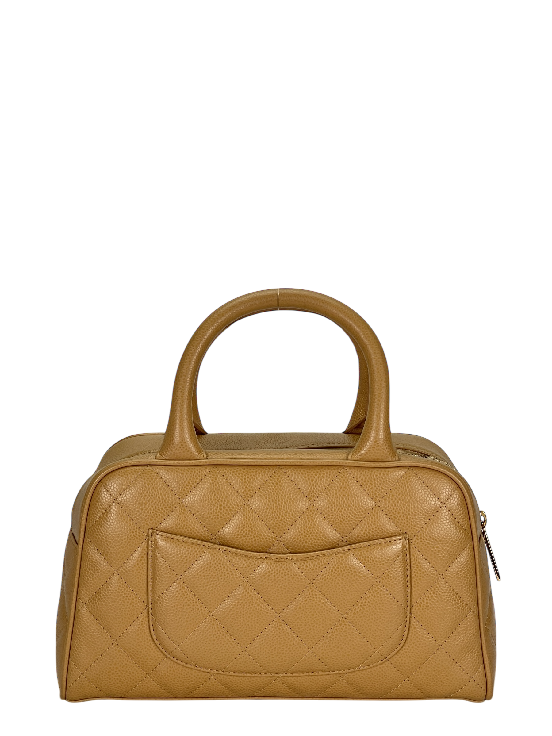 CHANEL - CC Bowling Bag Beige Caviar