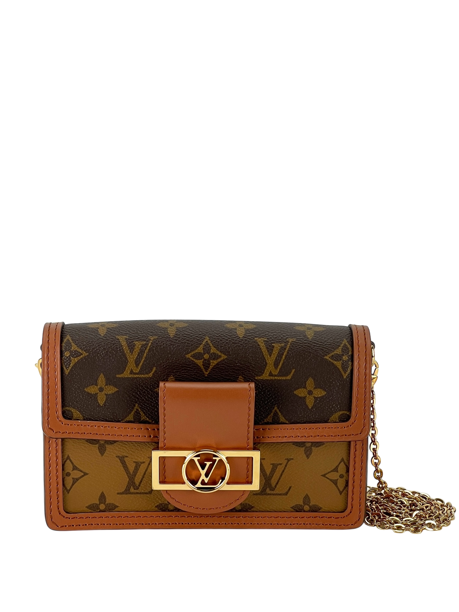 LOUIS VUITTON - Dauphine Chain Wallet Reverse Monogram