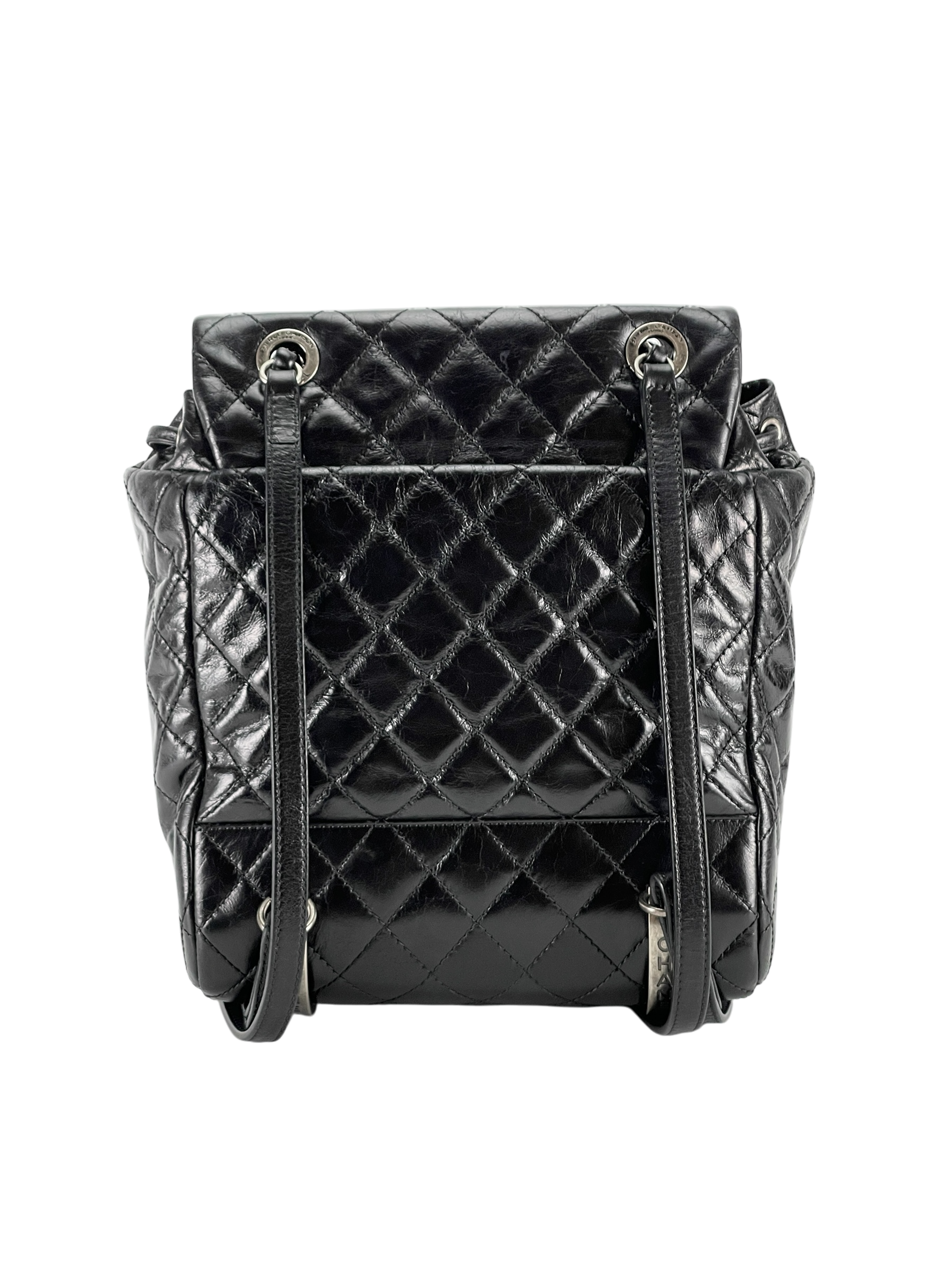 CHANEL - Small Salzburg Mountain Backpack Black Glazed Calfskin