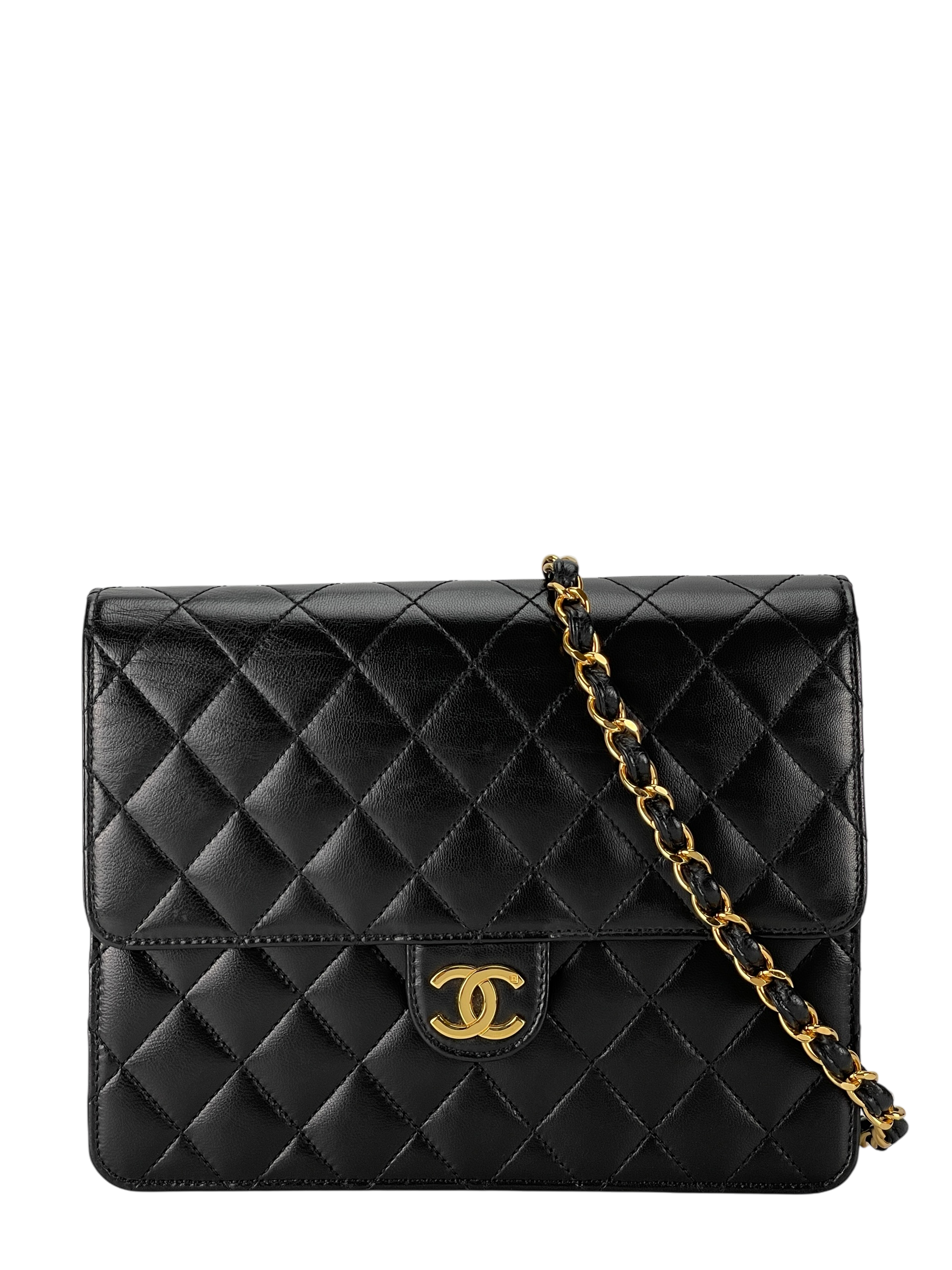 CHANEL - Turnlock Small Half Flap Shoulder Black Lambskin