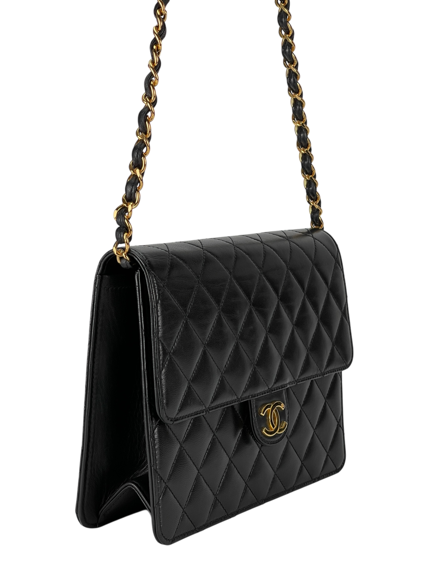 CHANEL - Turnlock Small Half Flap Shoulder Black Lambskin