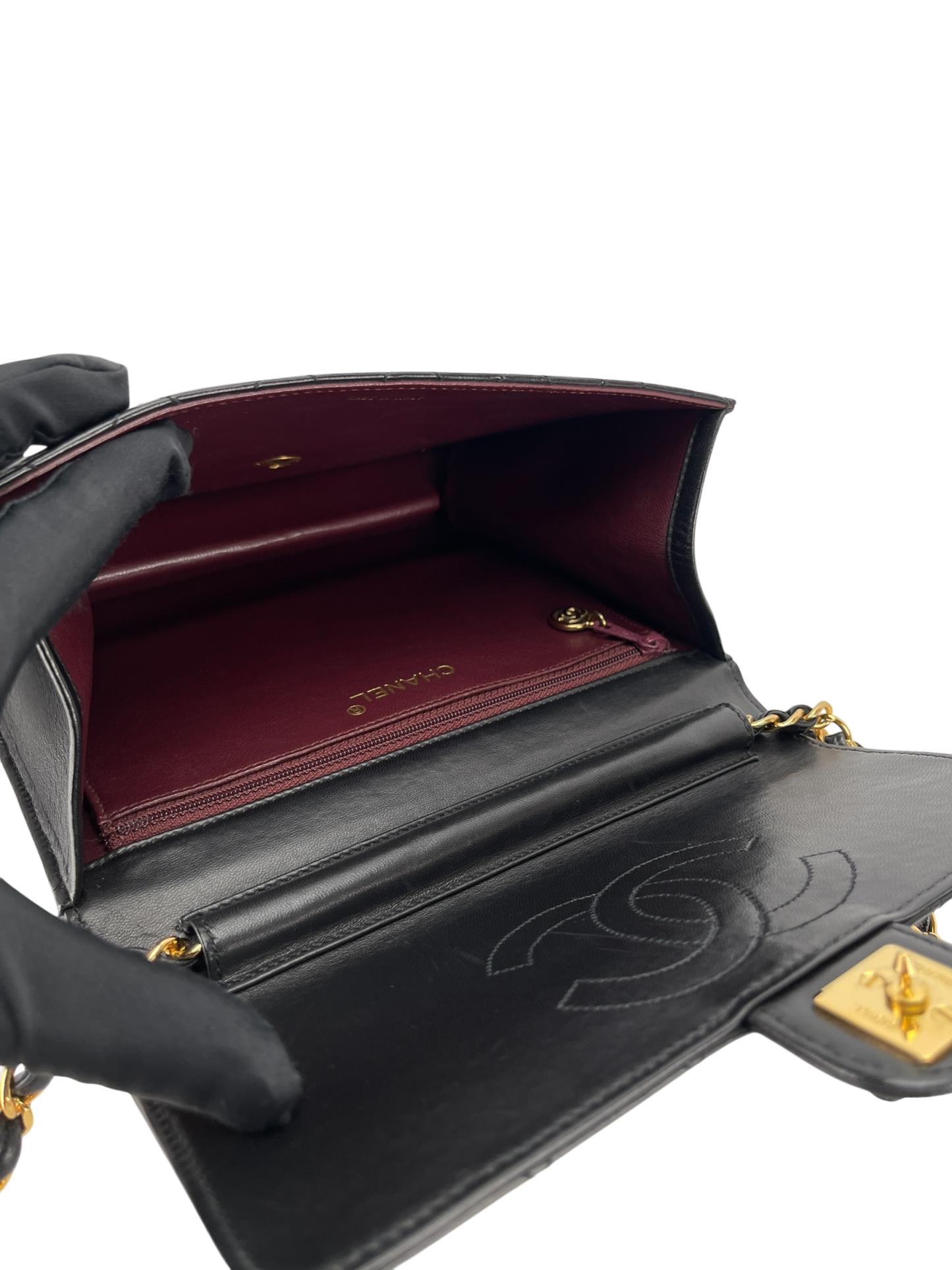 CHANEL - Turnlock Small Half Flap Shoulder Black Lambskin