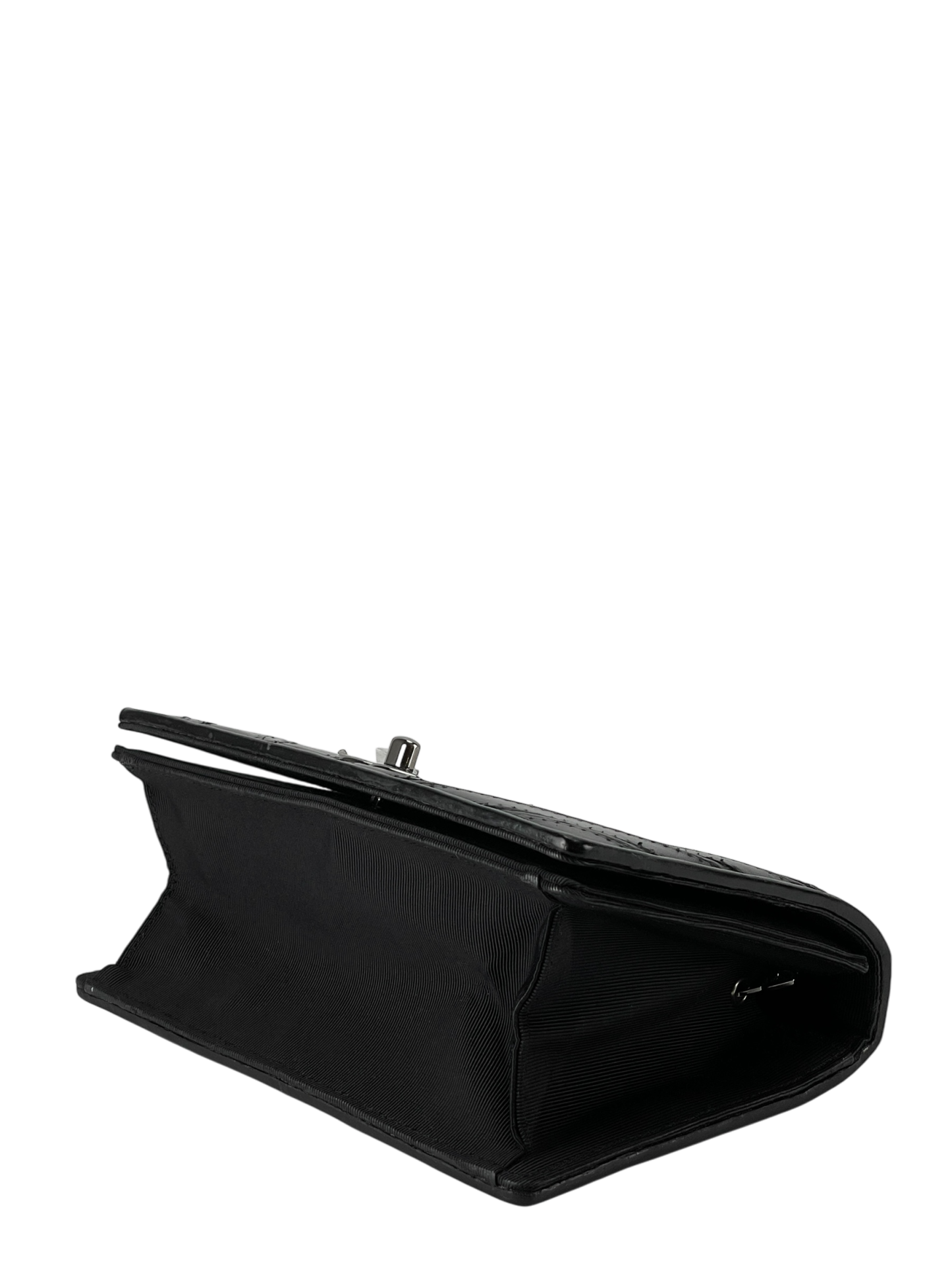 CHANEL - Surpique Chevron Flap Black Calfskin