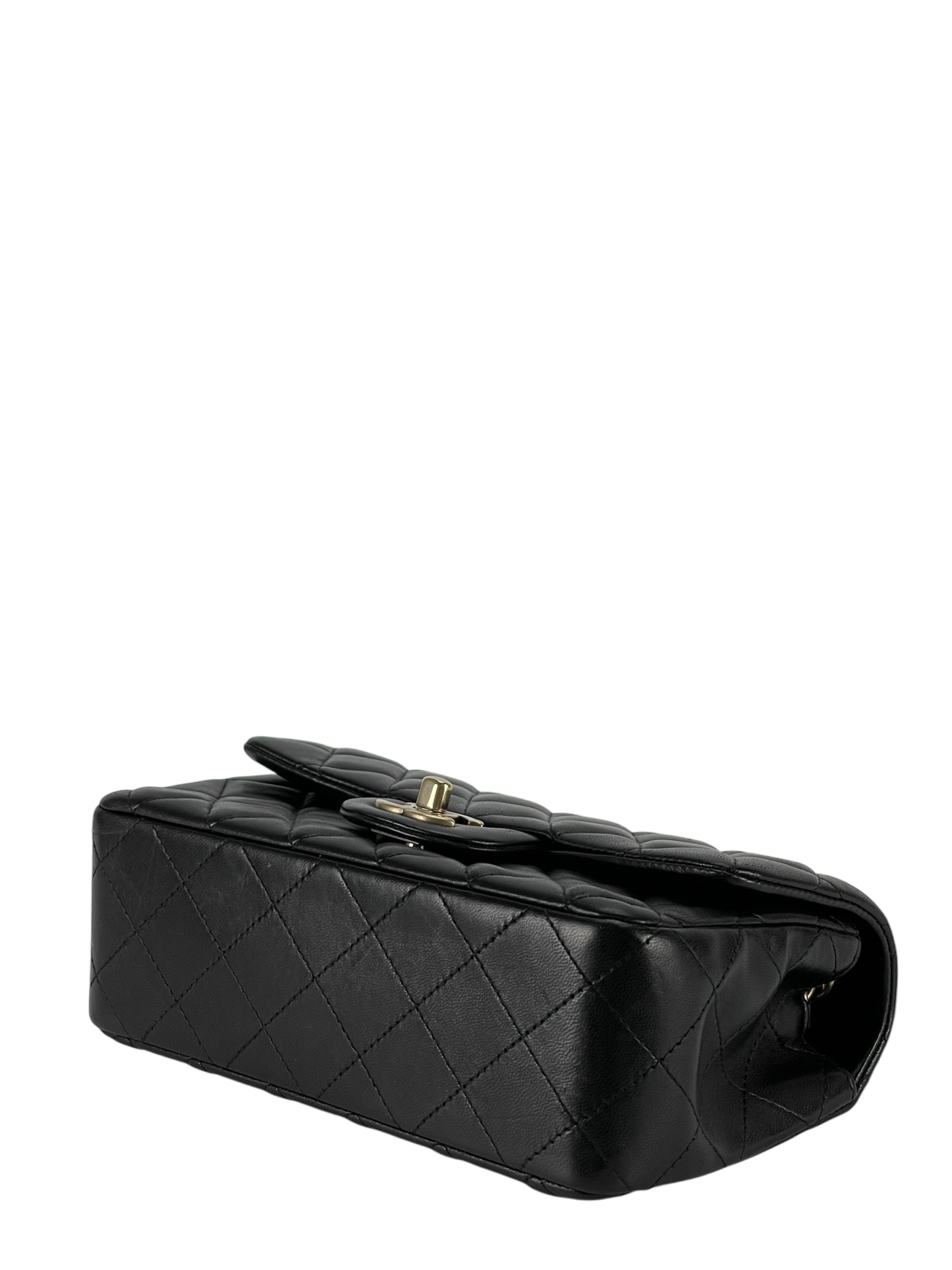 CHANEL - Quilted Mini Rectangular Flap Black Lambskin