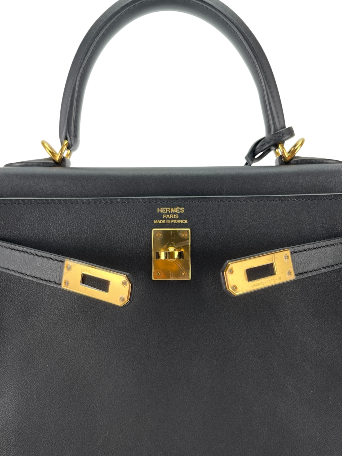 HERMES - Kelly 25 Black Swift Gold Hardware
