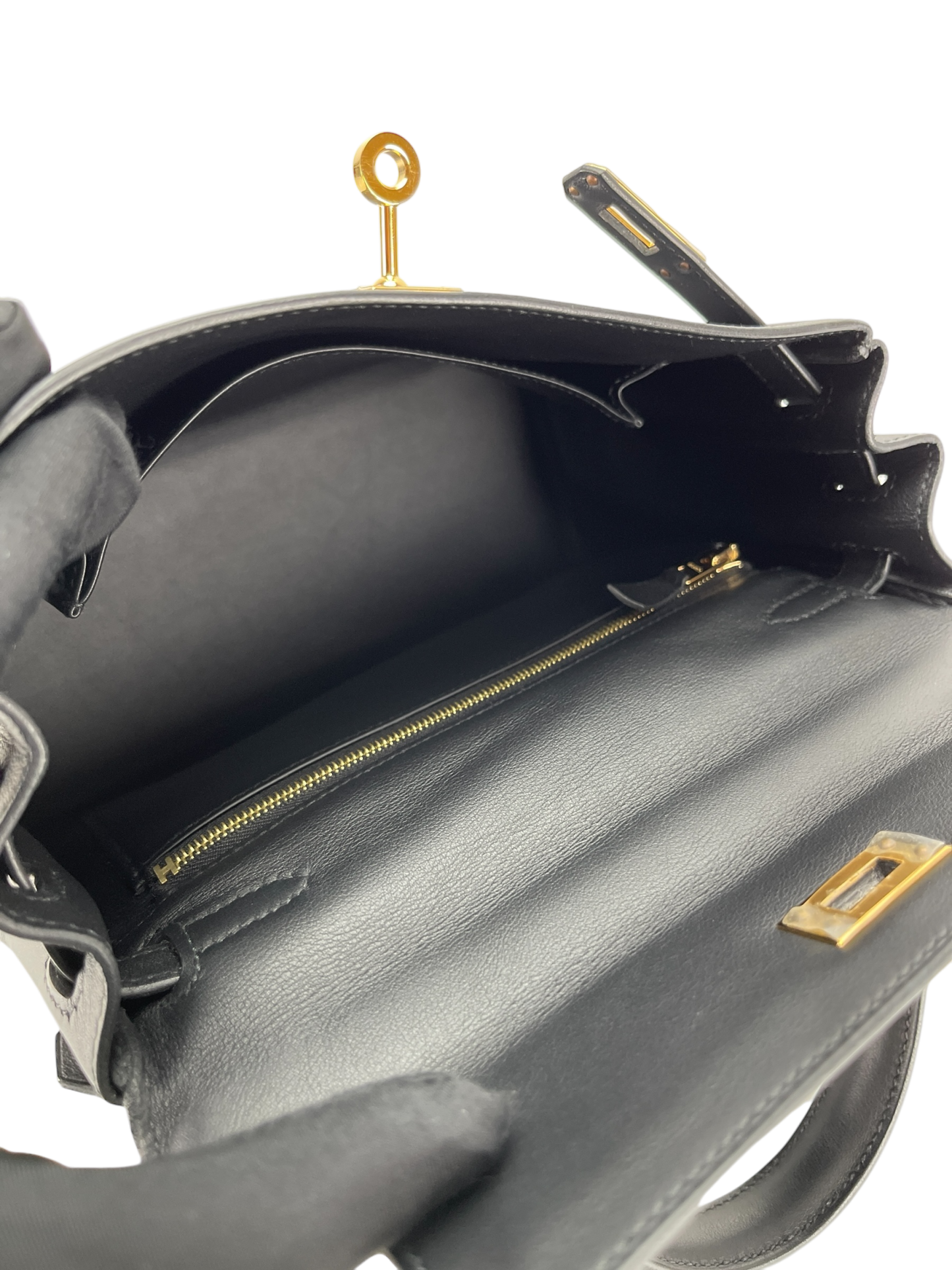 HERMES - Kelly 25 Black Swift Gold Hardware