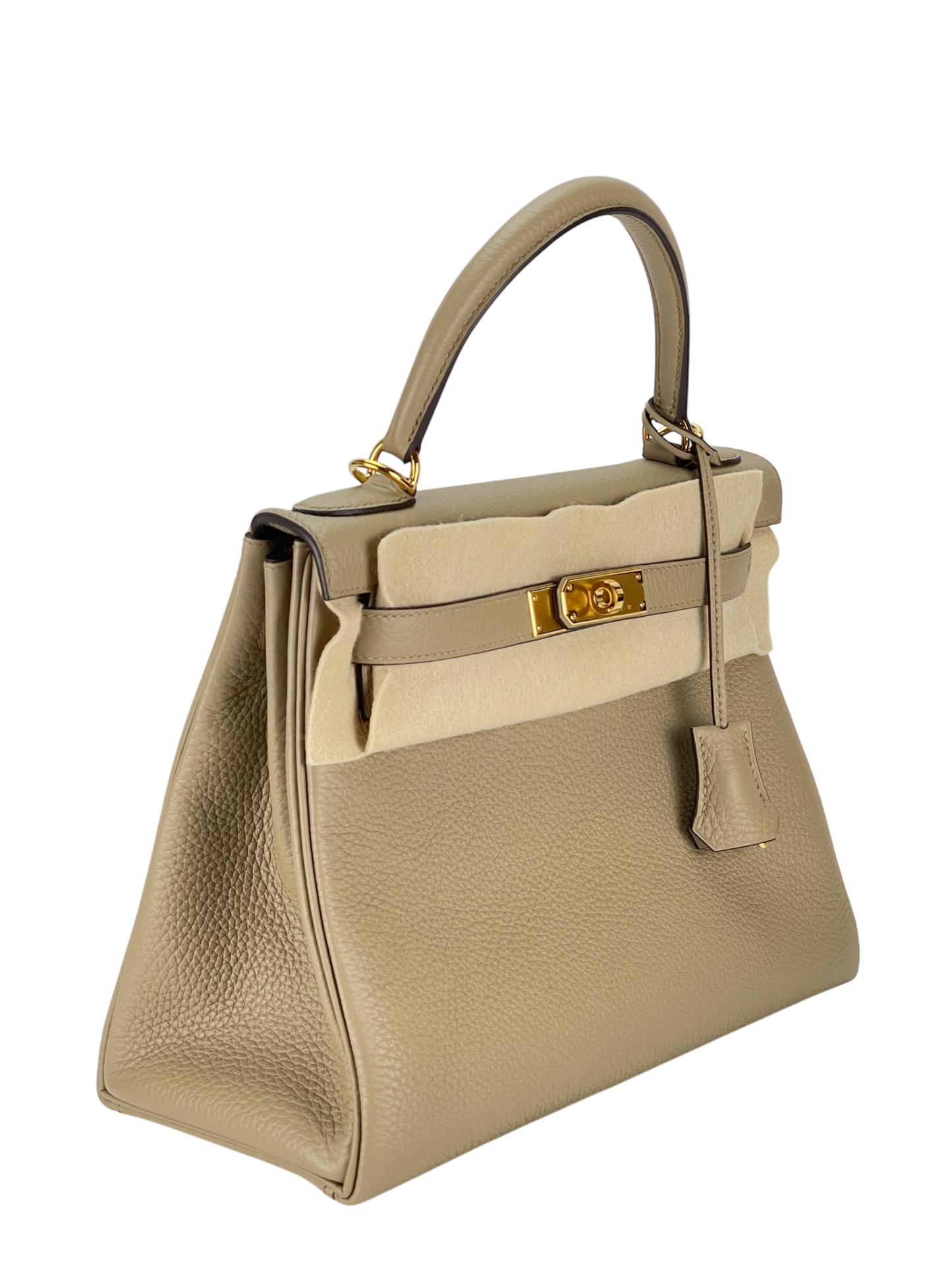 HERMES - Kelly 28 8Q Beige Marfa Gold TC Gold Hardware