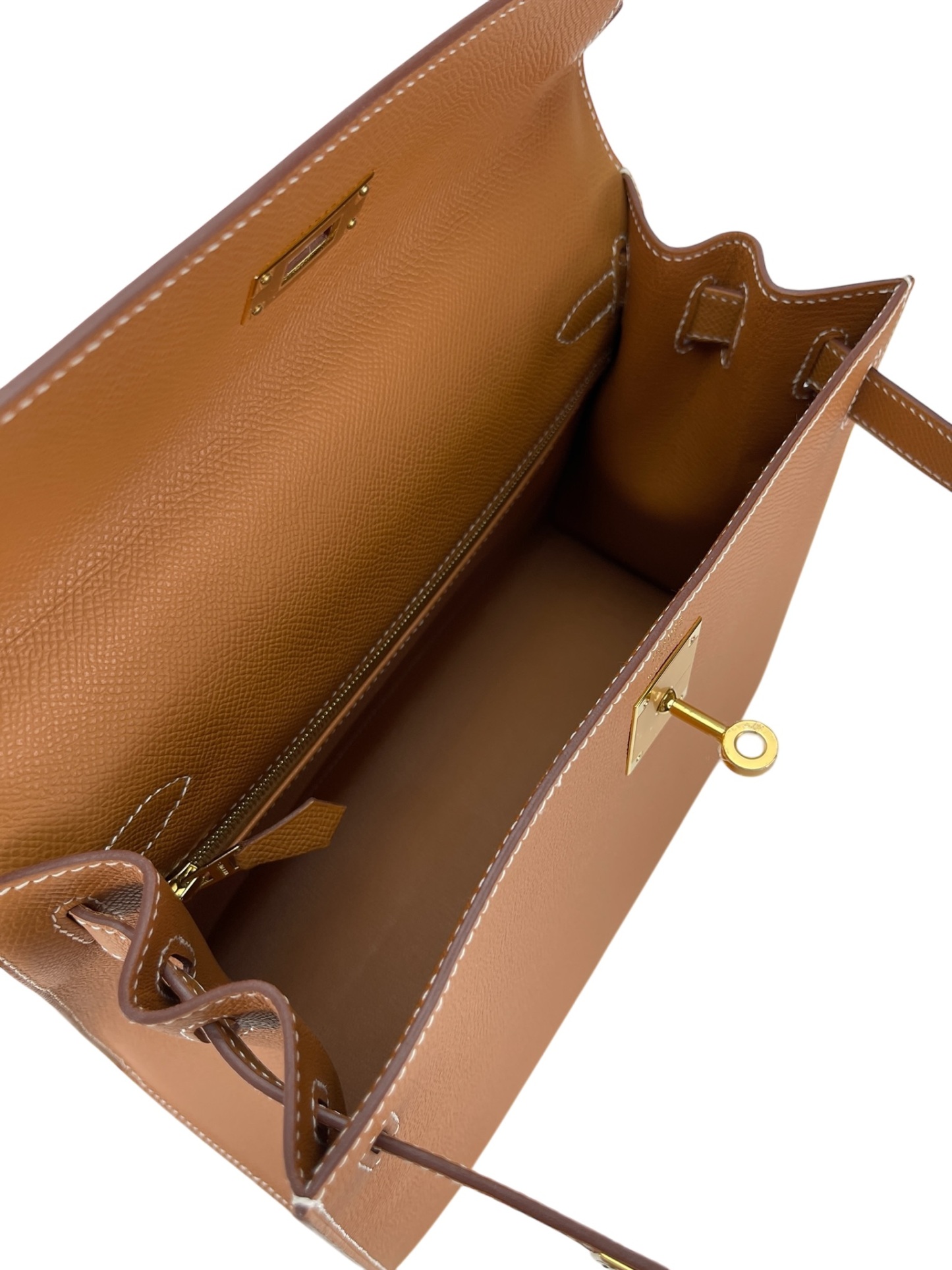 HERMES - Kelly 28 8Q Gold Epsom Gold Hardware