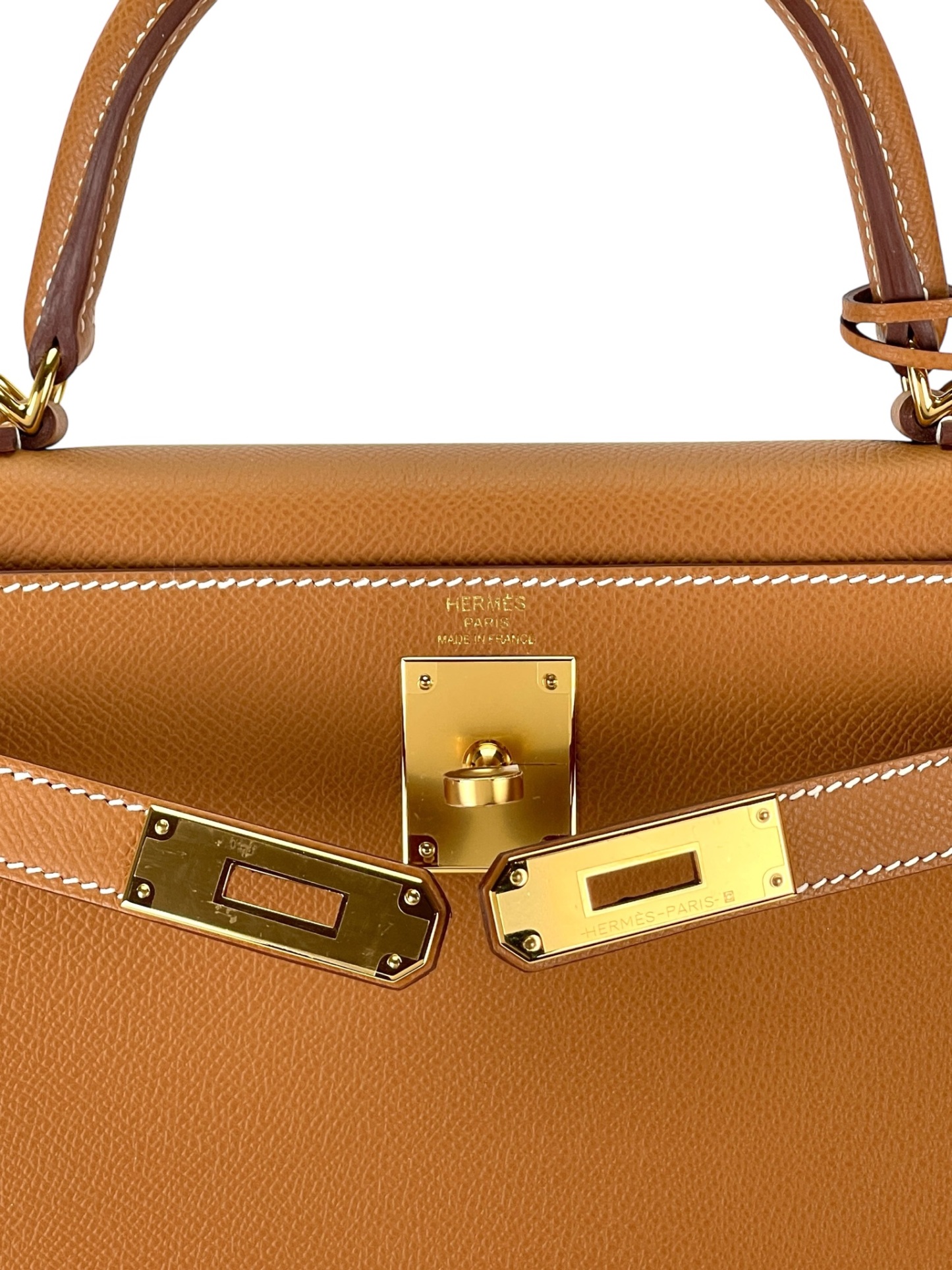 HERMES - Kelly 28 8Q Gold Epsom Gold Hardware
