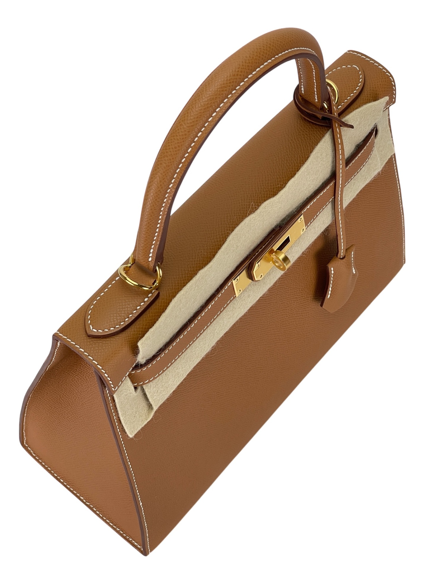 HERMES - Kelly 28 8Q Gold Epsom Gold Hardware