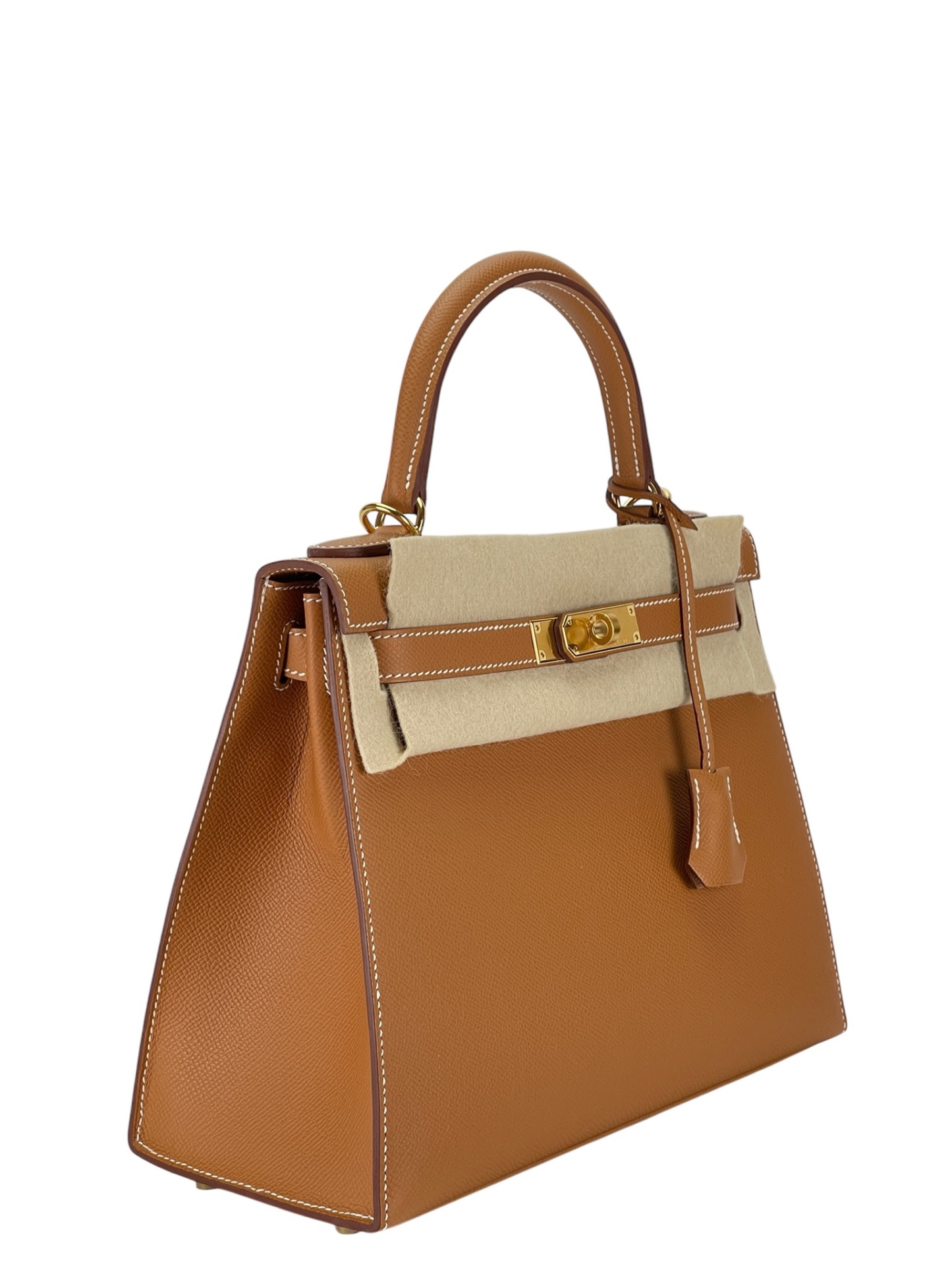 HERMES - Kelly 28 8Q Gold Epsom Gold Hardware