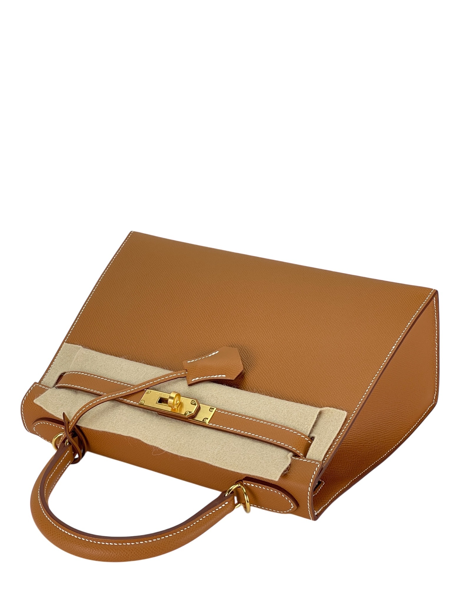 HERMES - Kelly 28 8Q Gold Epsom Gold Hardware