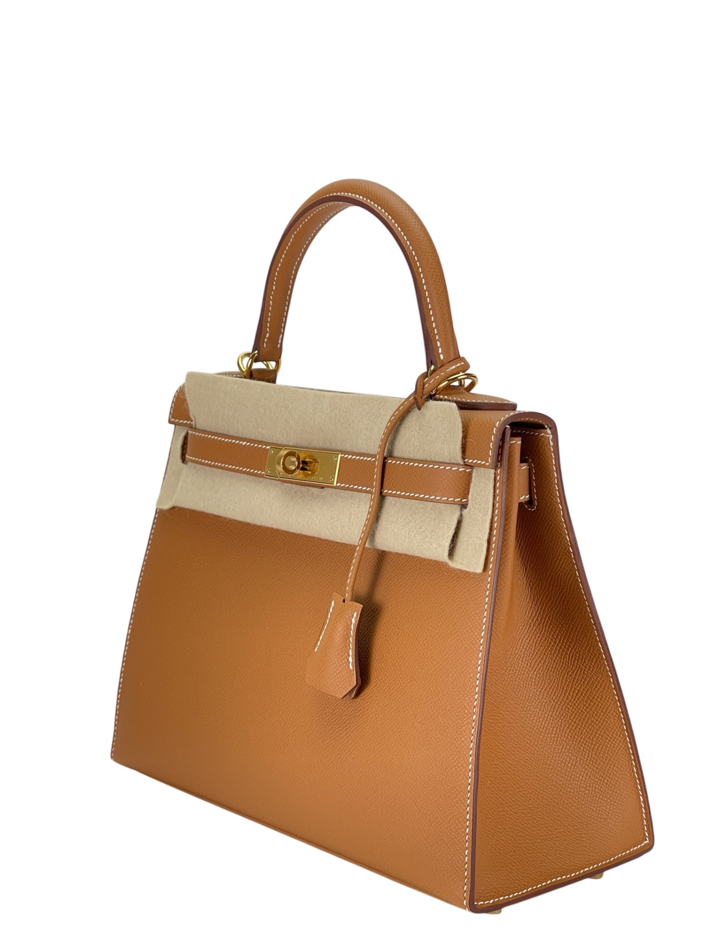HERMES - Kelly 28 8Q Gold Epsom Gold Hardware