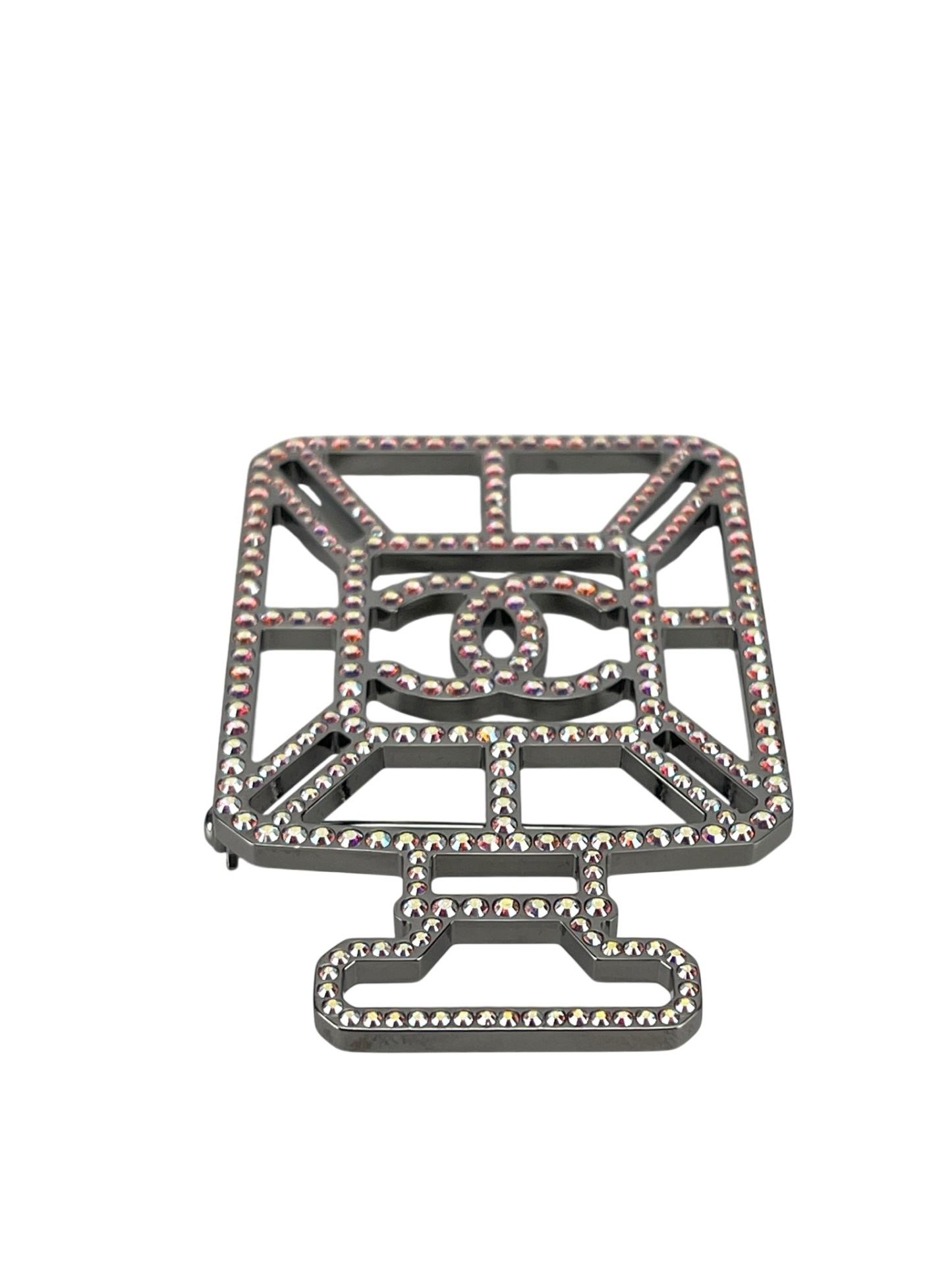 CHANEL - 17B CC Logo Crystal PerfumeBottle Brooch