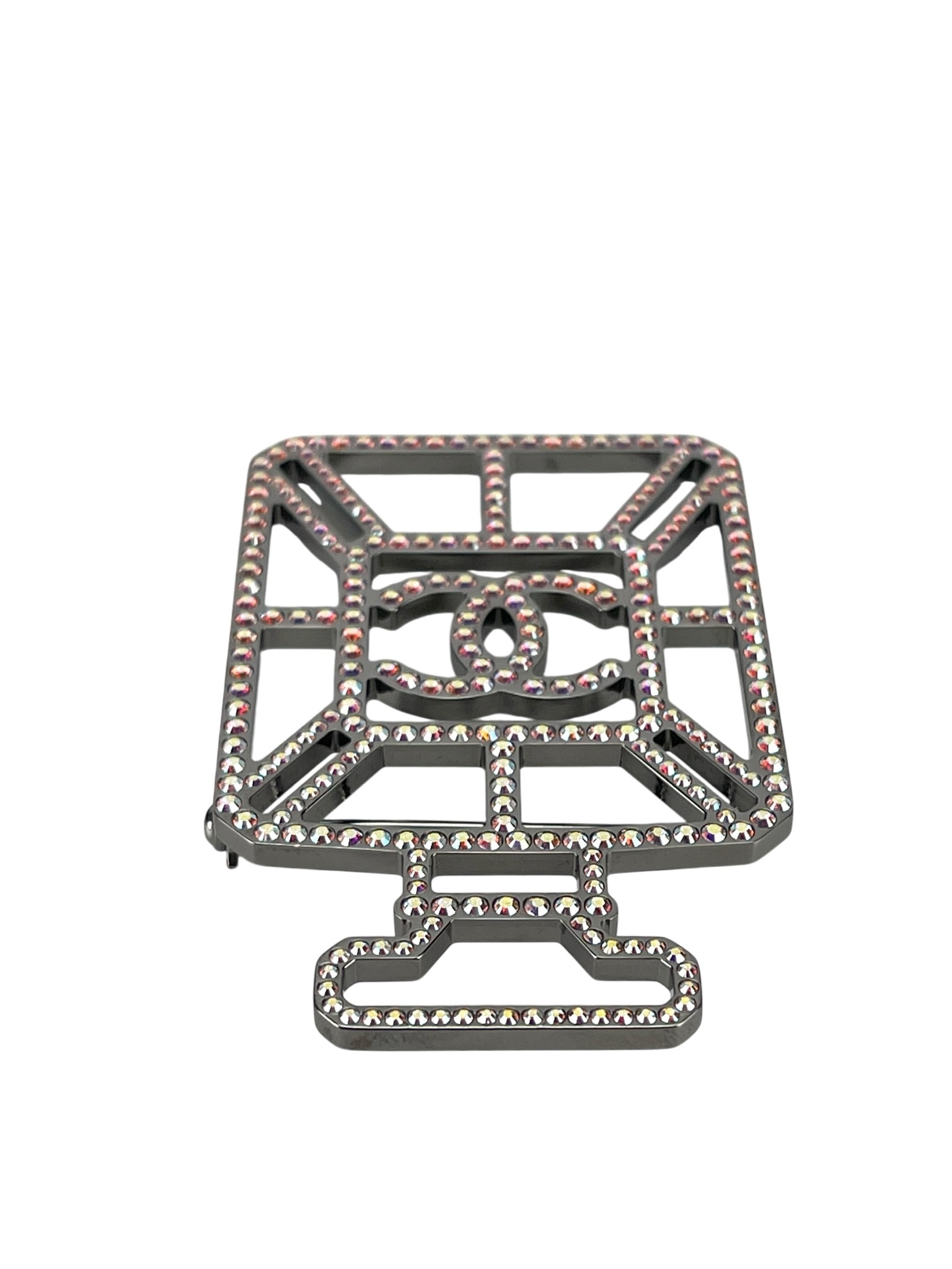 CHANEL - 17B CC Logo Crystal PerfumeBottle Brooch